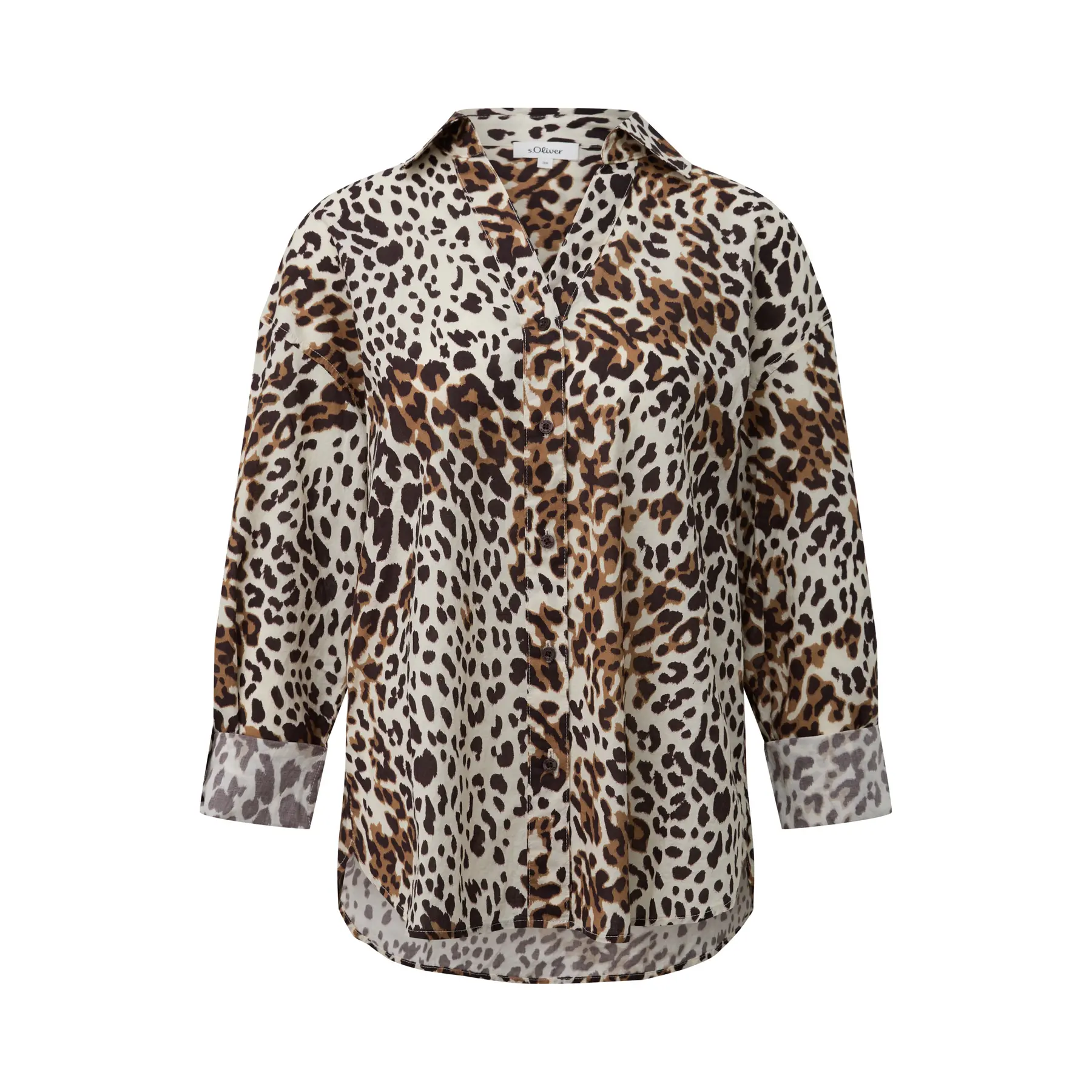 Blusa con stampa integrale e arricciature donna