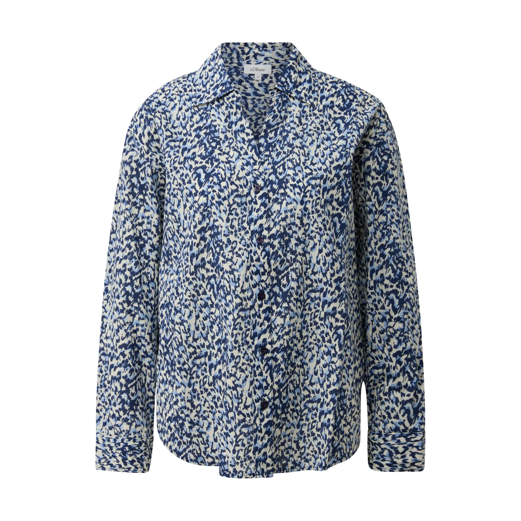 Blusa con stampa integrale e arricciature donna