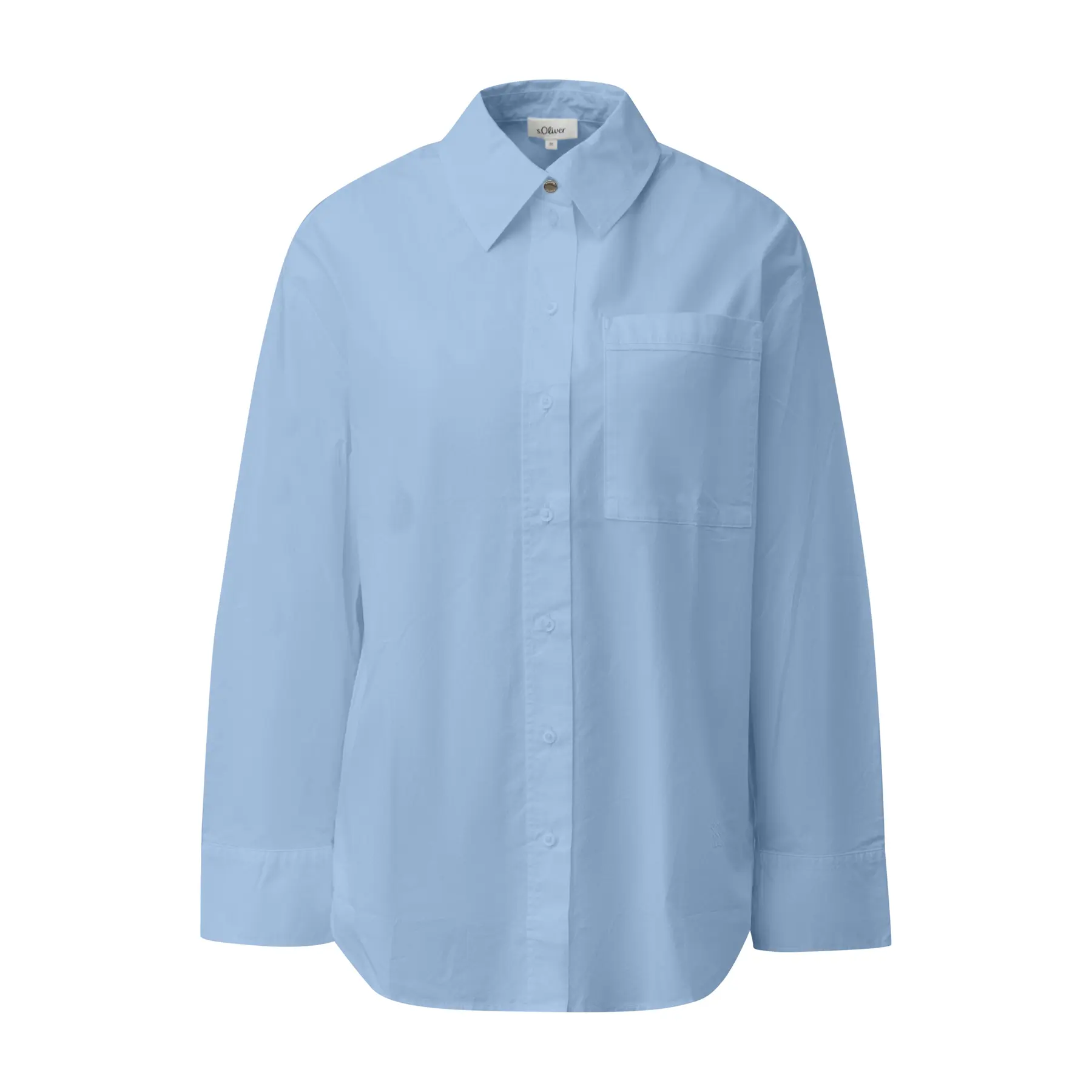 Blusa a collet camicia con taschino taglio casual donna