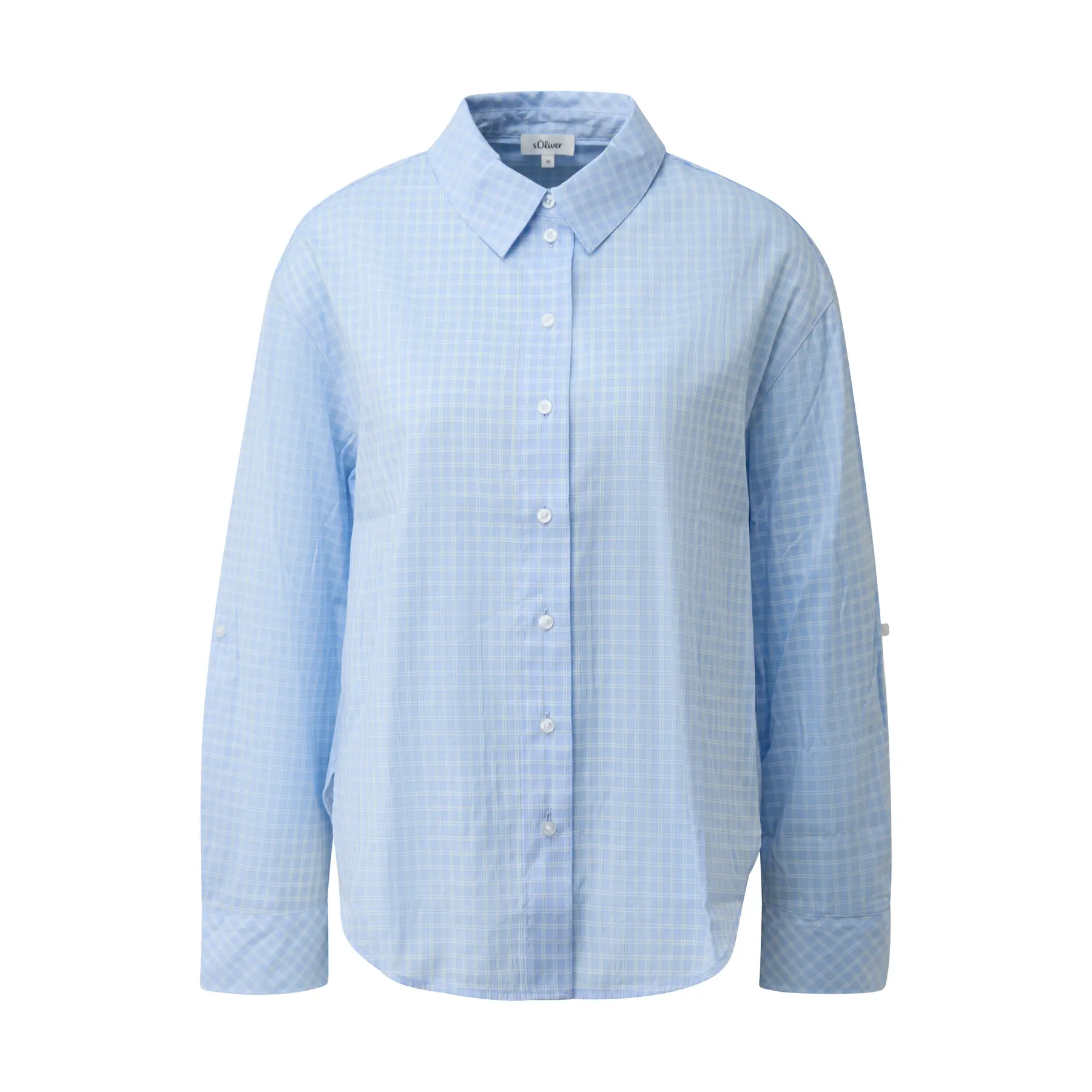 Blusa con colletto alla camicia e maniche lunghe taglio classico donna