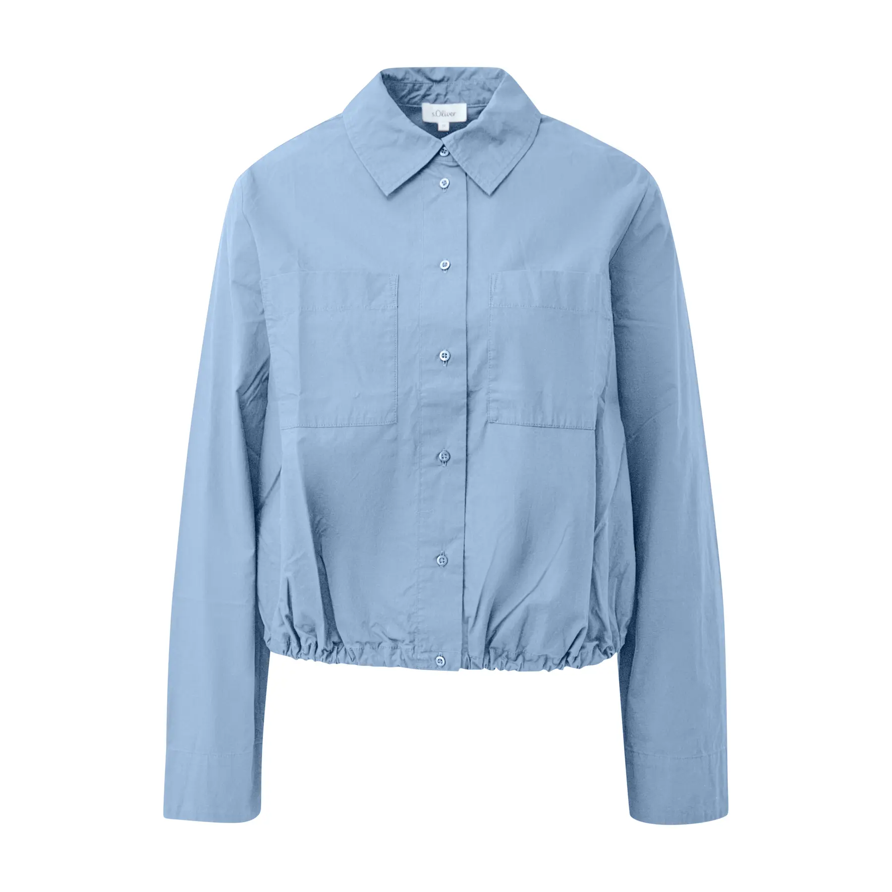 Blusa con colletto alla camicia e tasca sul petto taglio casual colletto alla camicia unito donna