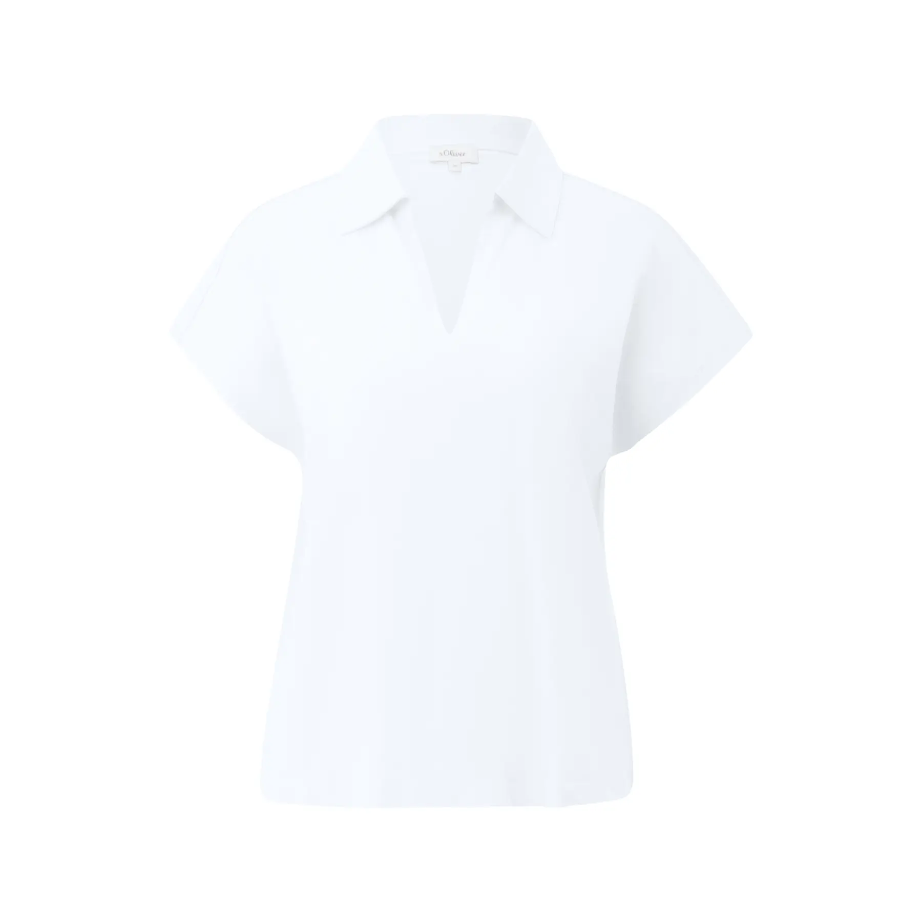 Ärmelloses Poloshirt aus gemeliertem Jersey, lässiger Schnitt für Damen s.Oliver