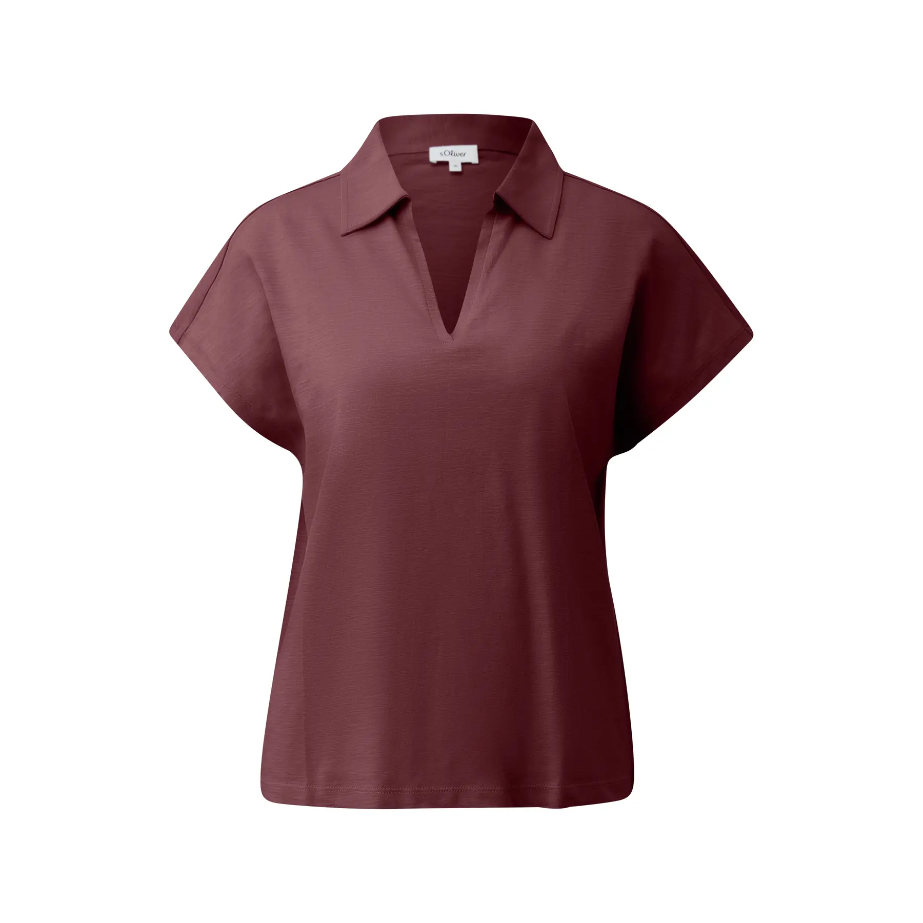 Ärmelloses Poloshirt aus gemeliertem Jersey, lässiger Schnitt für Damen s.Oliver