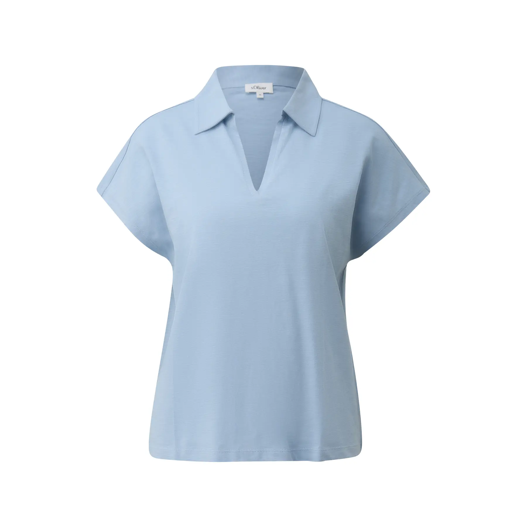 Ärmelloses Poloshirt aus gemeliertem Jersey, lässiger Schnitt für Damen s.Oliver