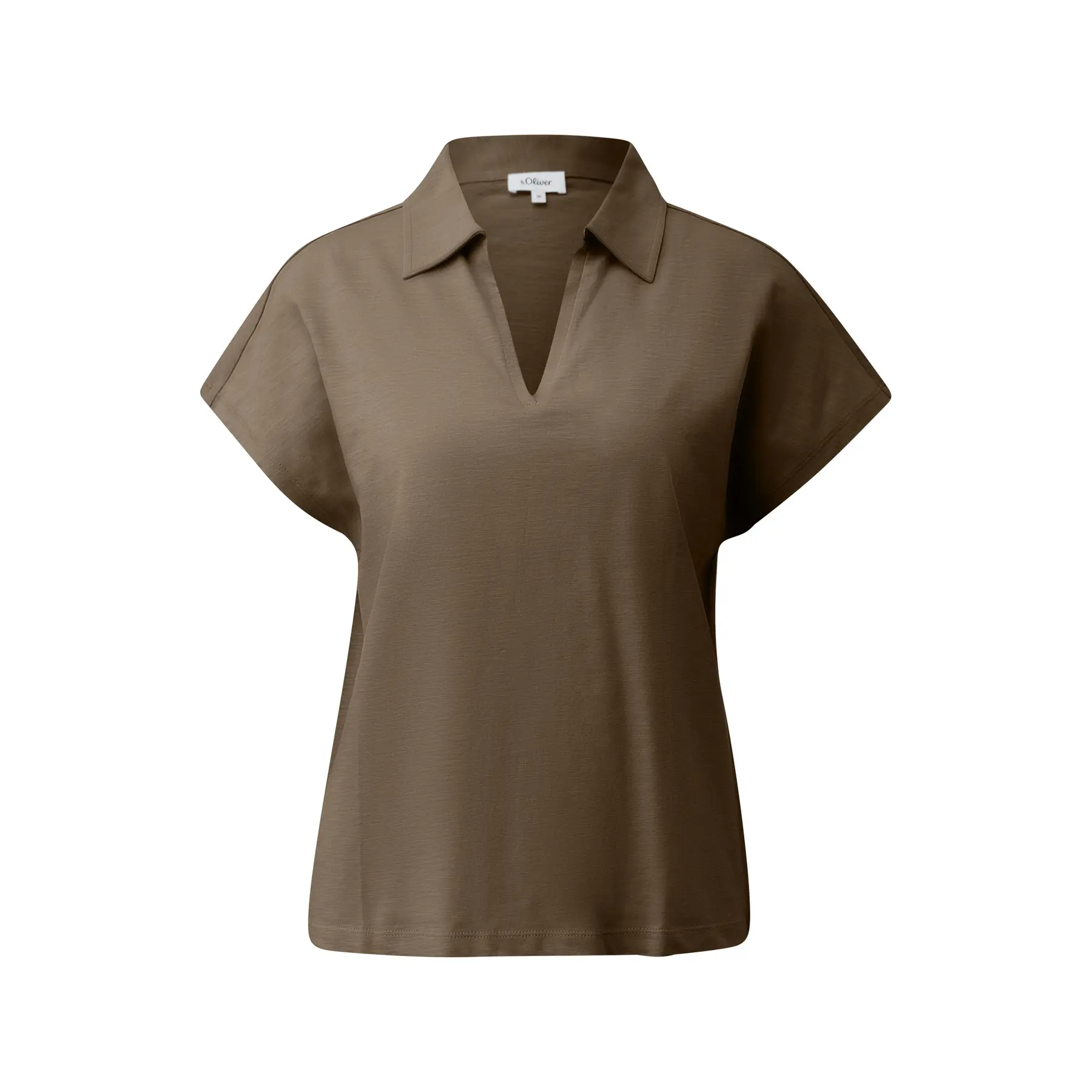 Ärmelloses Poloshirt aus gemeliertem Jersey, lässiger Schnitt für Damen s.Oliver