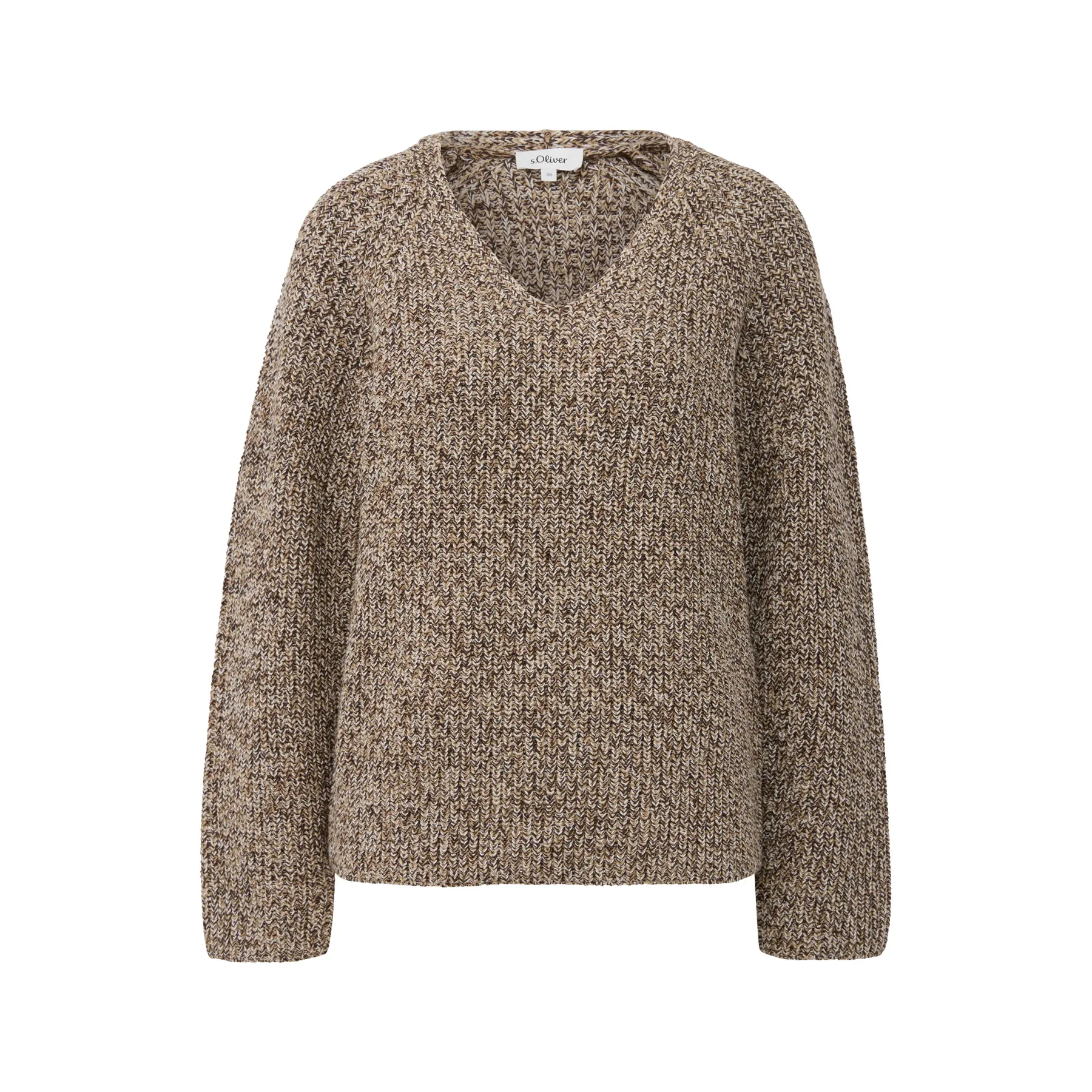 Maglione a collo a V e maniche raglan donna