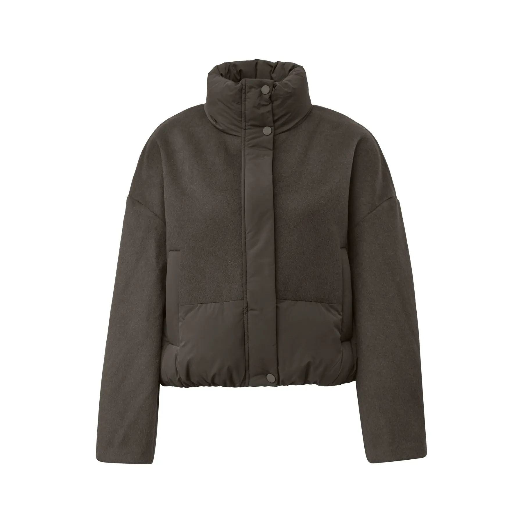 Giacca in lana bi-materiale donna