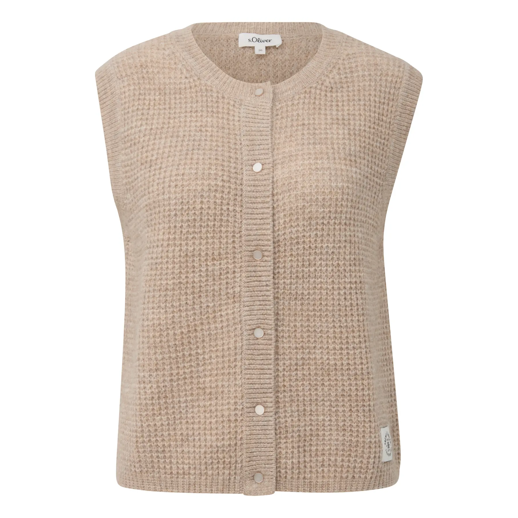 Pull in maglia con patta di bottoni donna