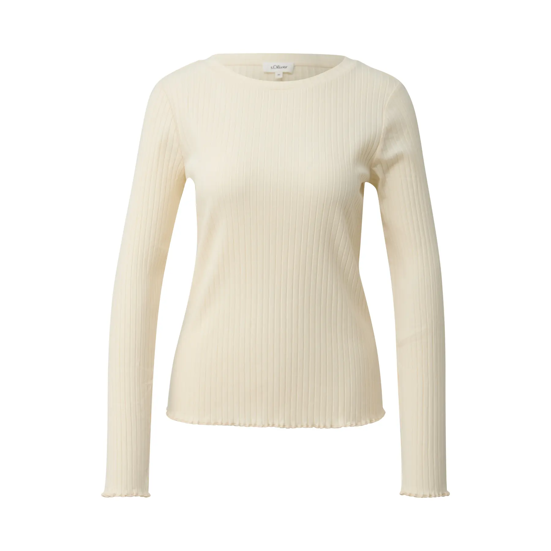 T-shirt slim fit con bordo ondulato donna