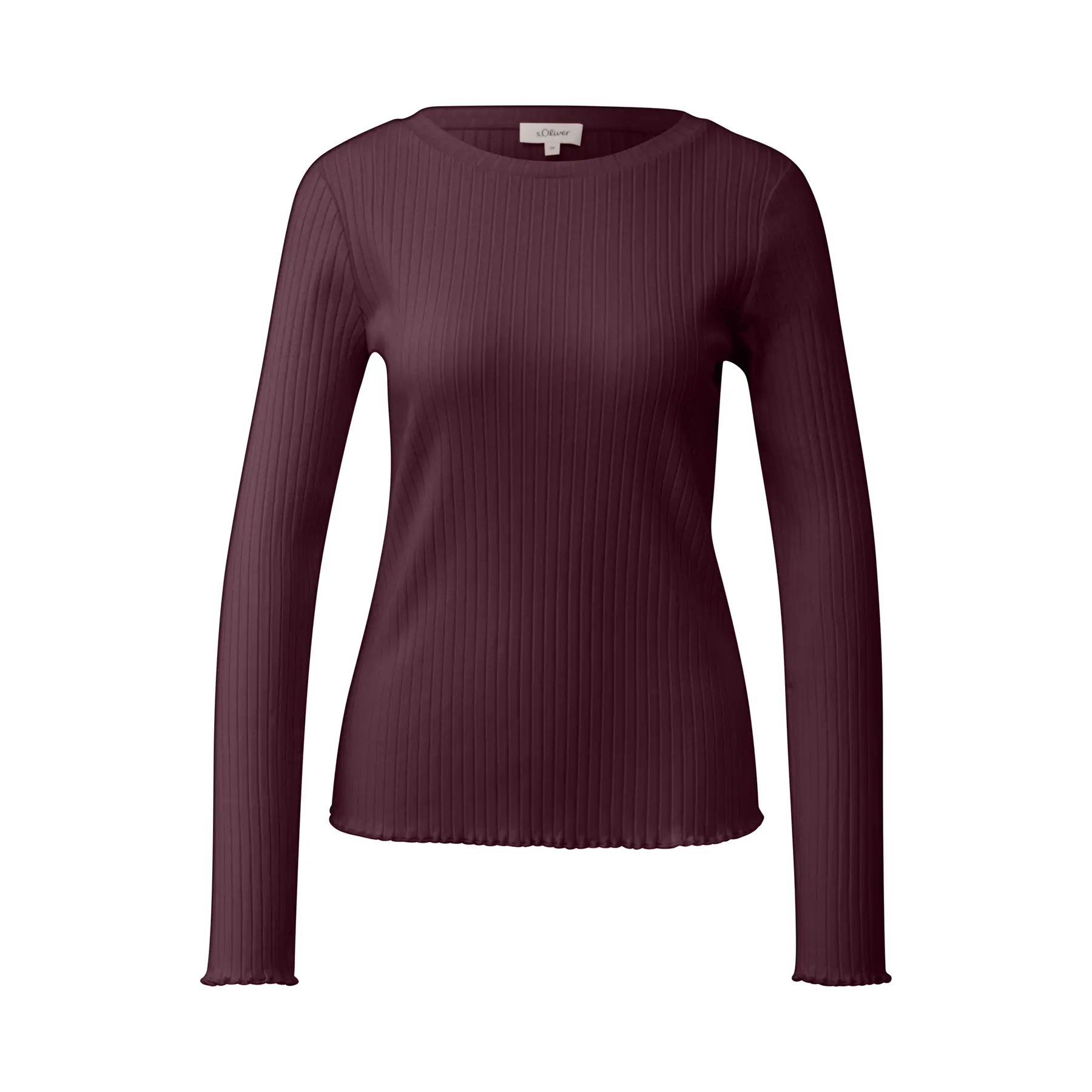 T-shirt slim fit con bordo ondulato donna