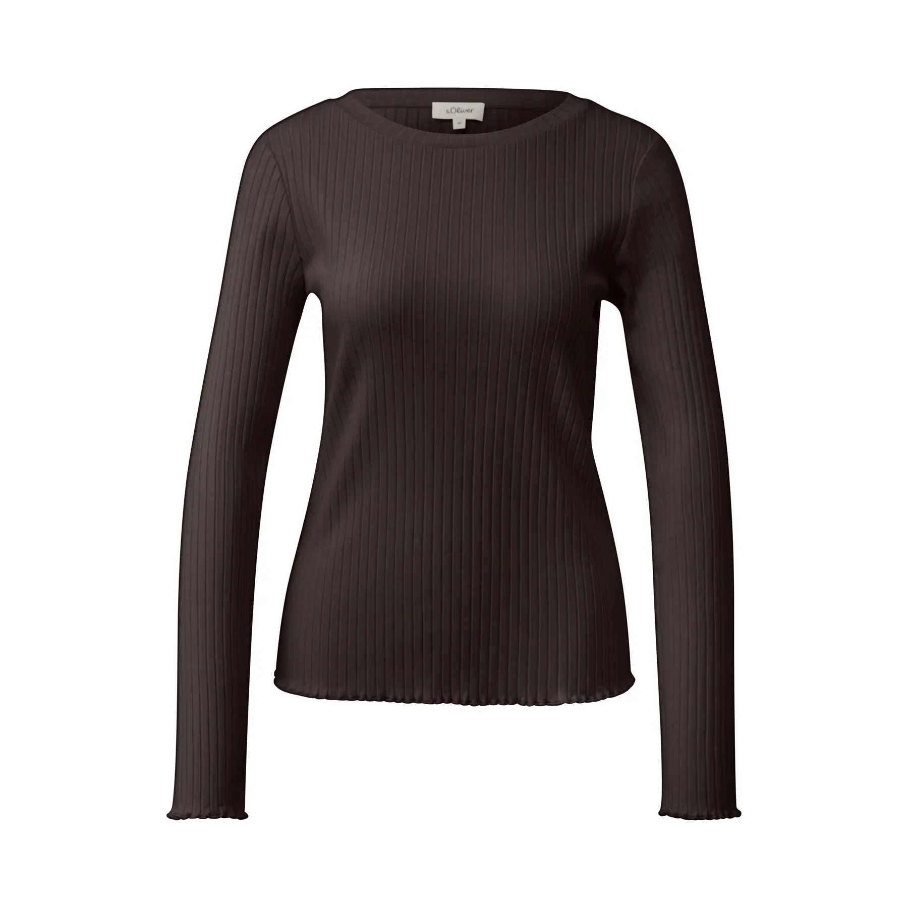 T-shirt slim fit con bordo ondulato donna