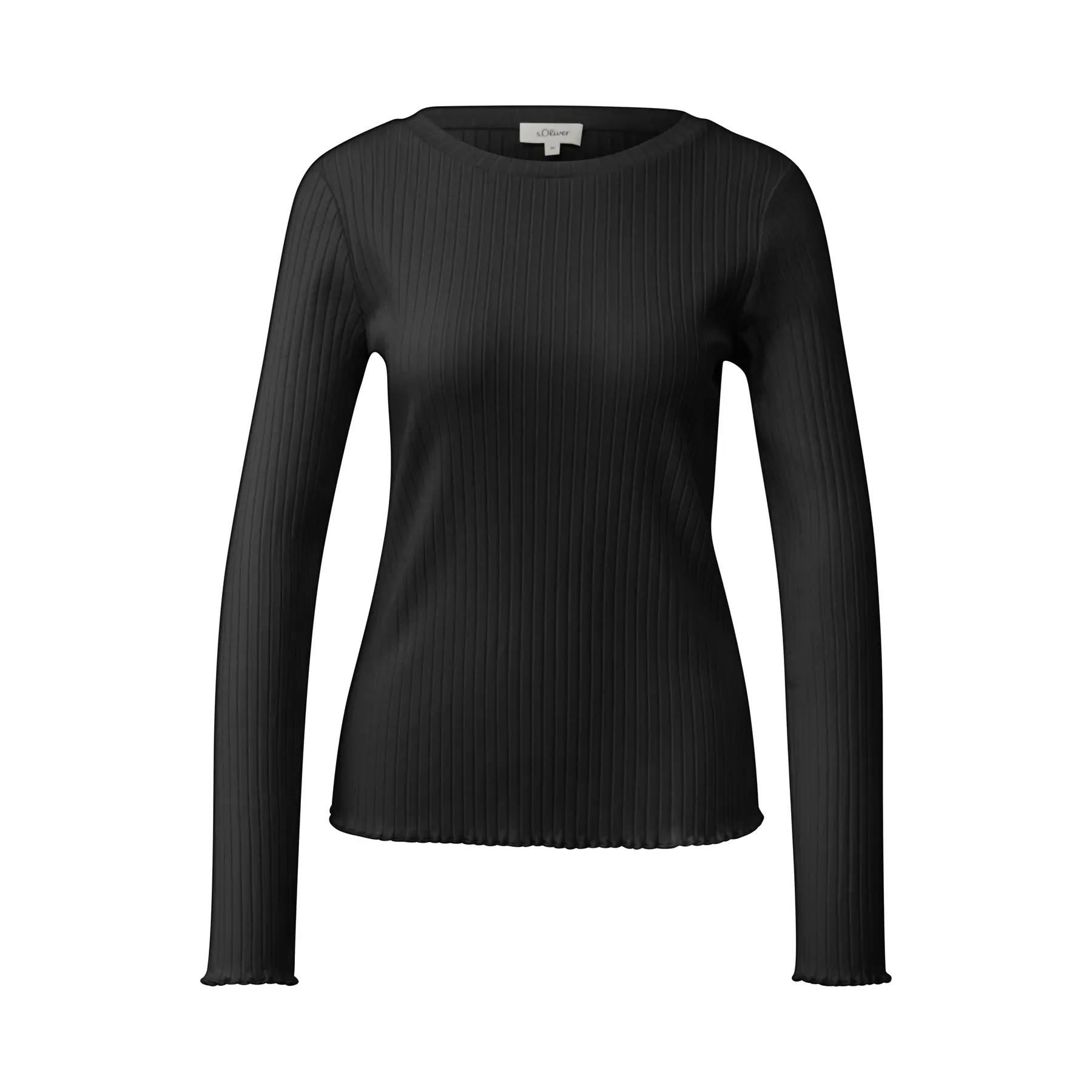T-shirt slim fit con bordo ondulato donna