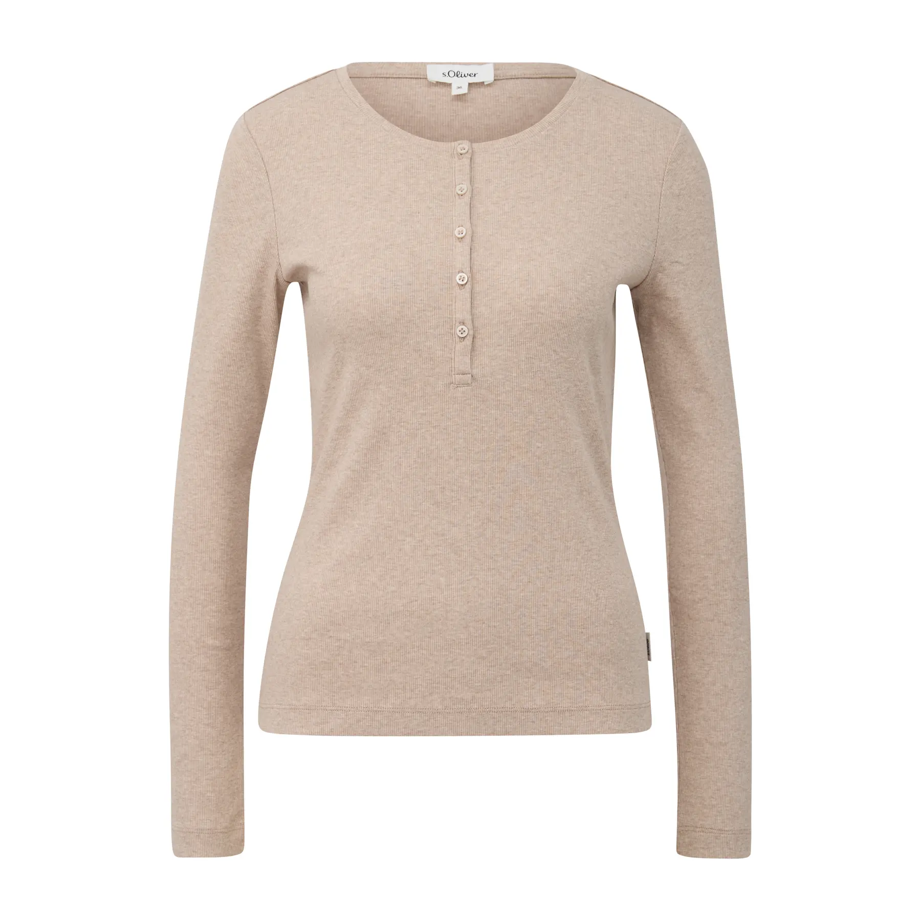 T-shirt aderente con bottoni col rotondo taglio aderente donna
