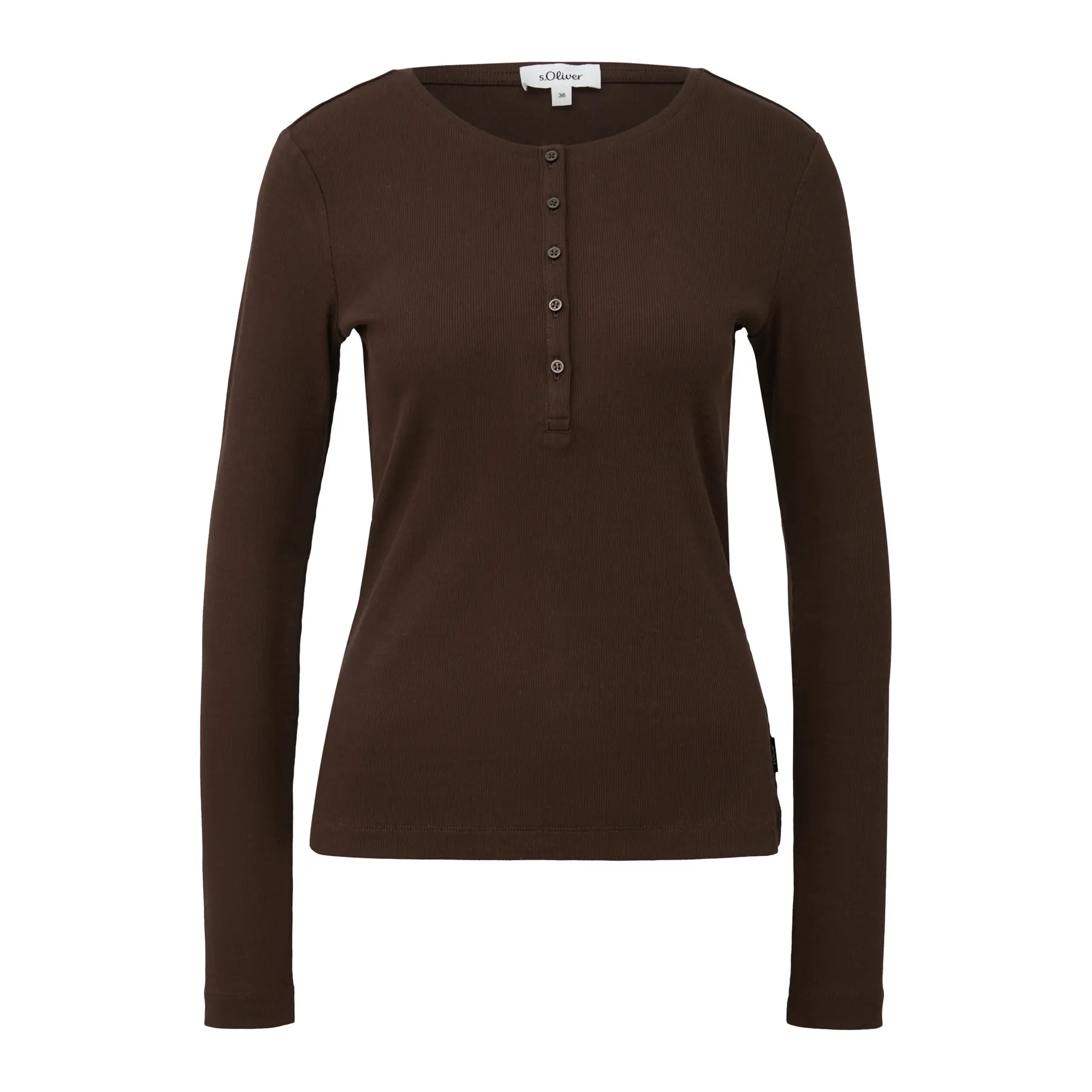T-shirt aderente con bottoni col tondo donna