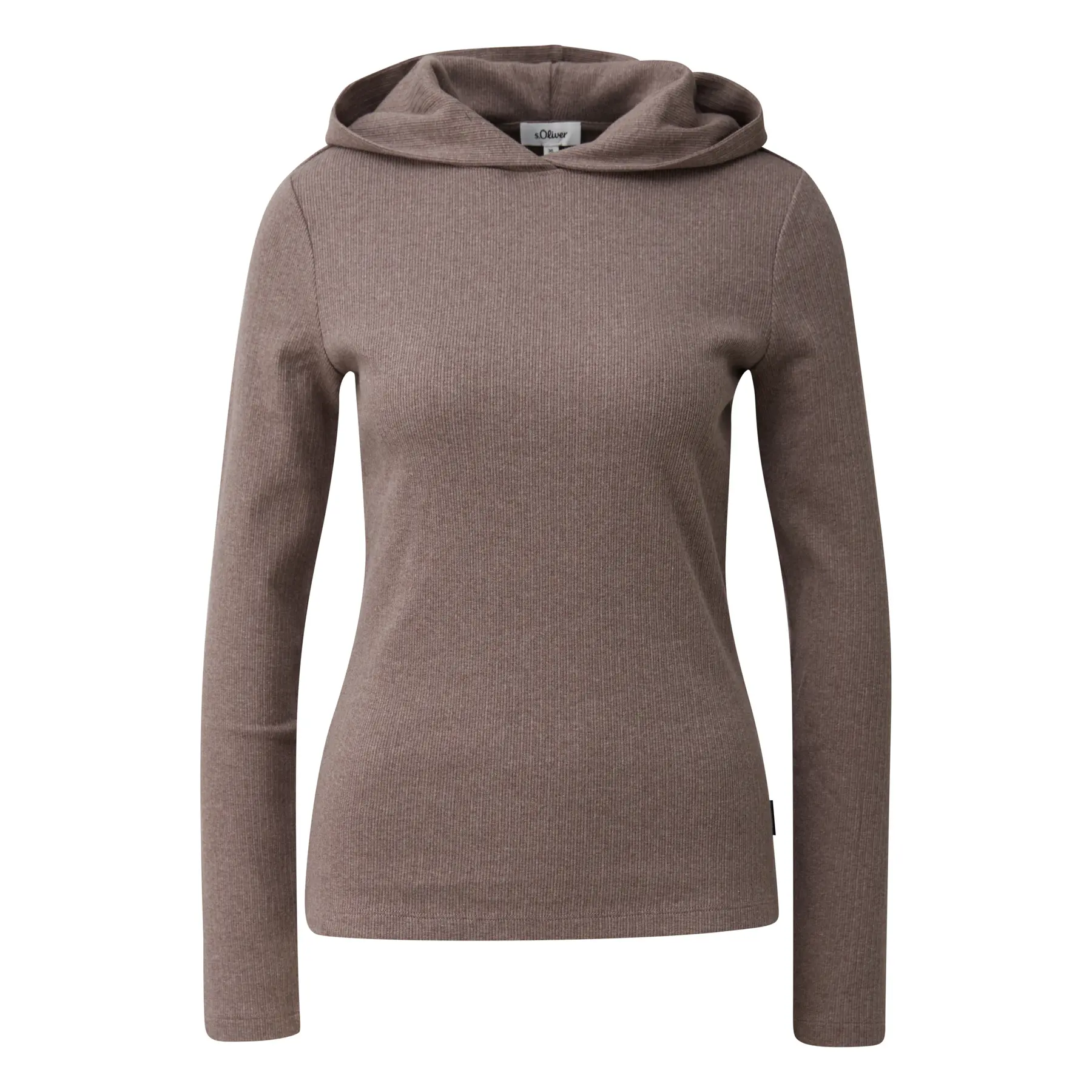 T-shirt a maniche lunghe sagomato con cappuccio donna