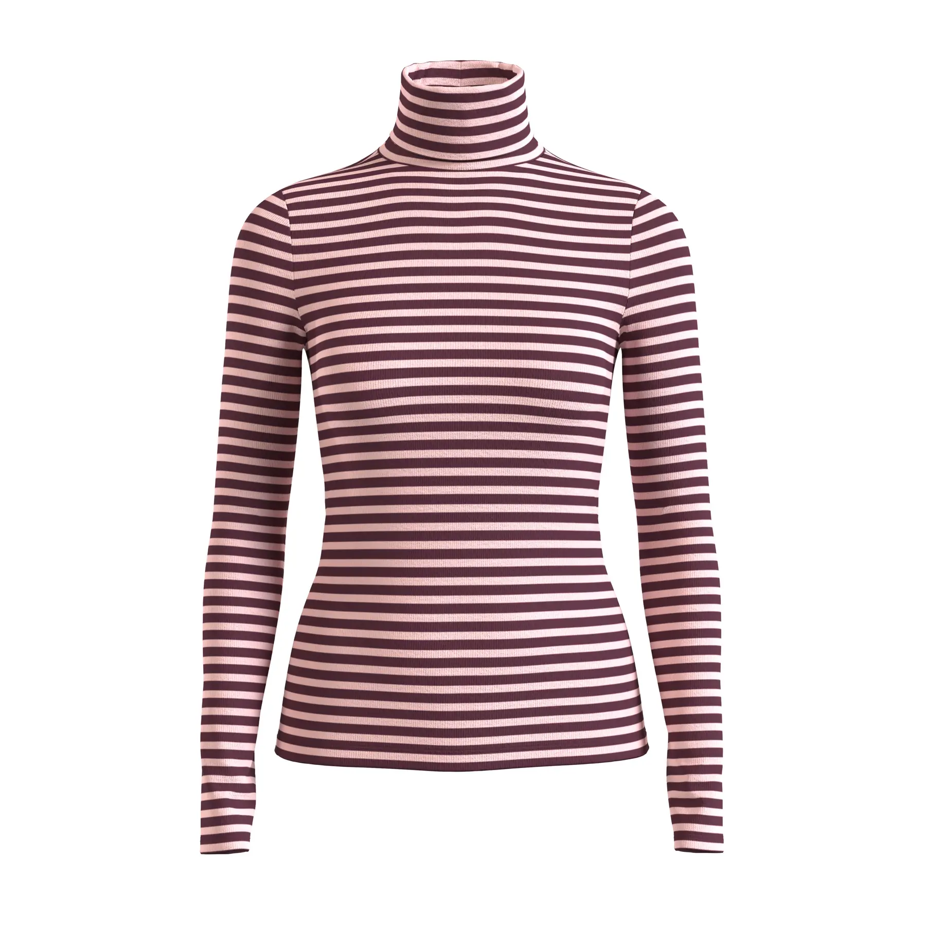 T-shirt a maniche lunghe fitted col dolcevita donna