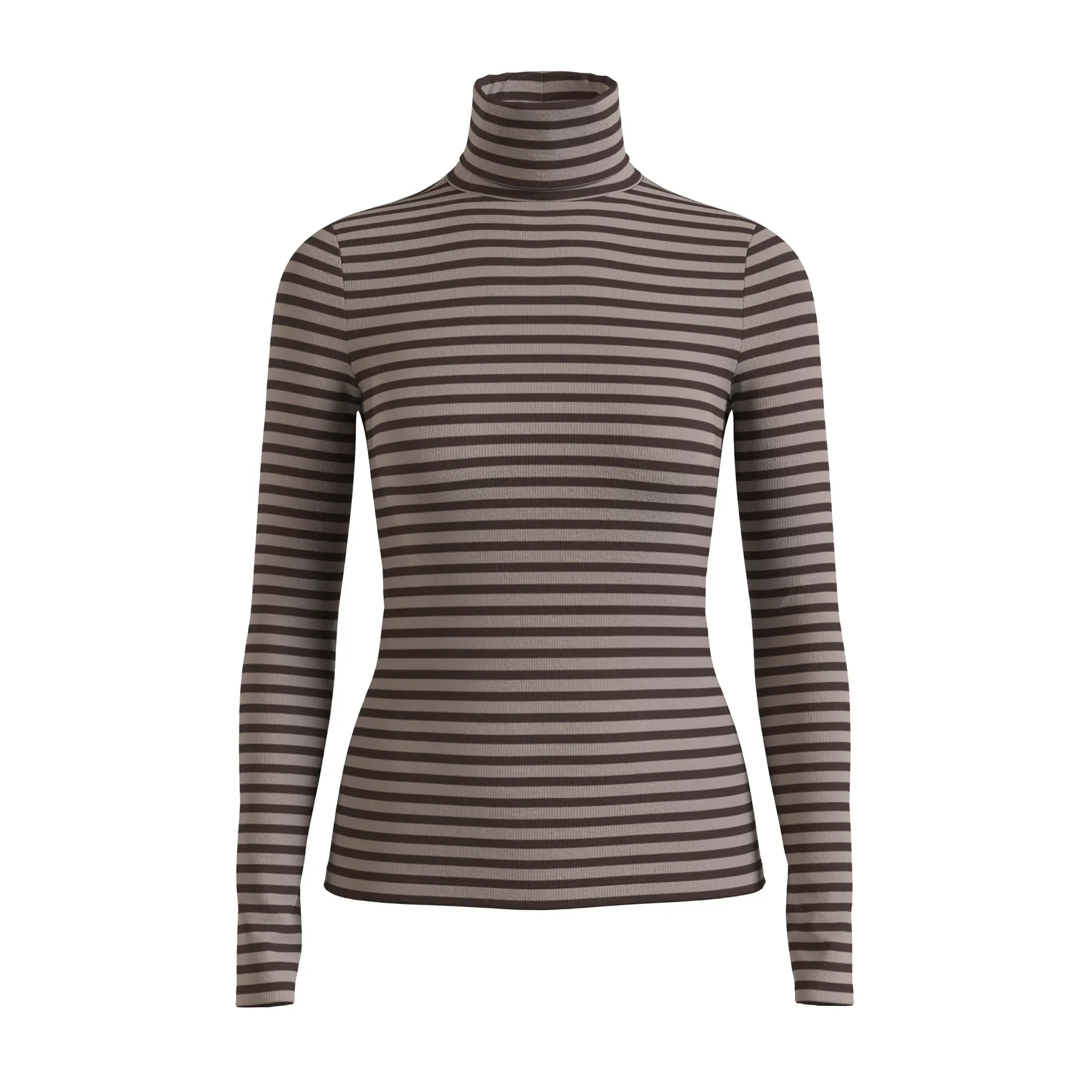 T-shirt a maniche lunghe fitted col dolcevita donna