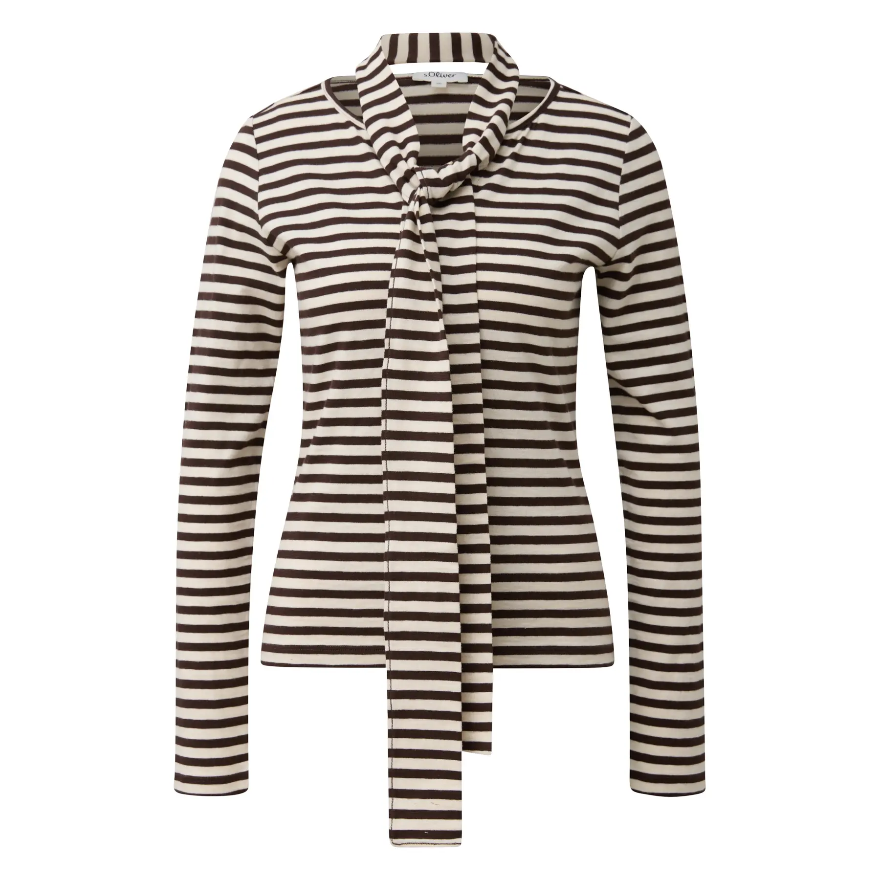 T-shirt con scollatura a V e foulard donna