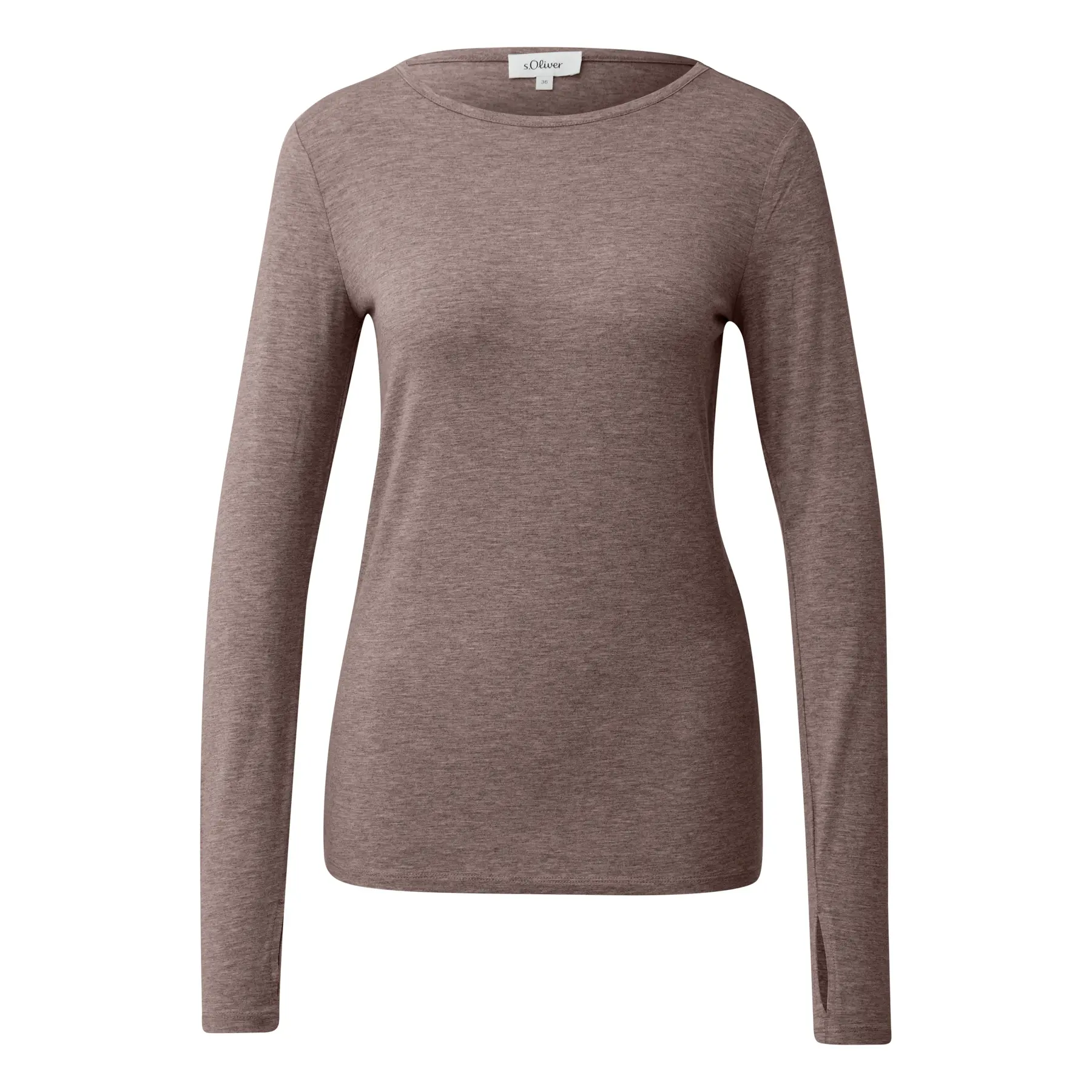 T-shirt a maniche lunghe aderente in jersey morbido girocollo slim donna