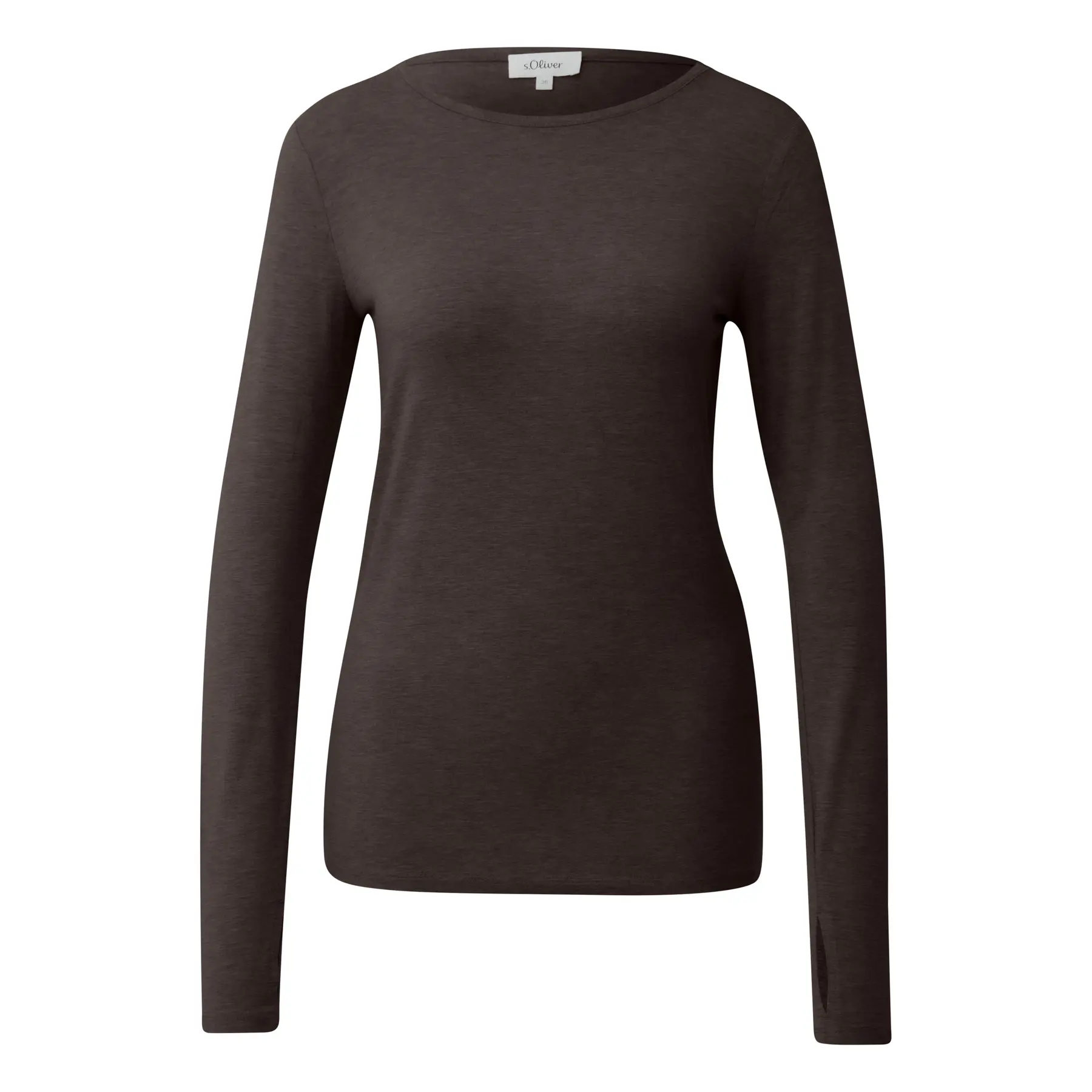 T-shirt a maniche lunghe aderente in jersey morbido girocollo slim donna