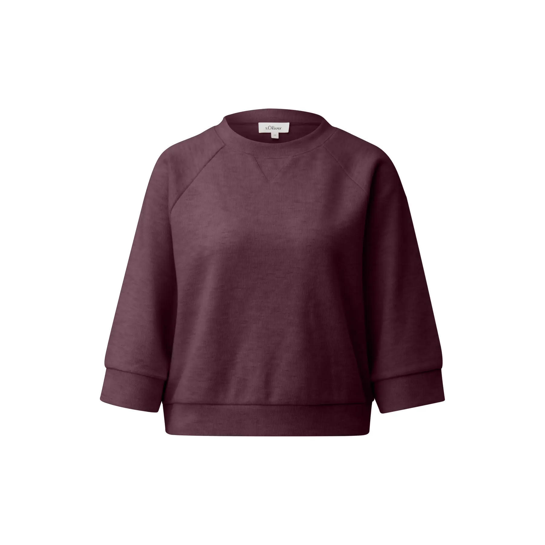 Felpa corta a maniche raglan 3/4 taglio casual donna