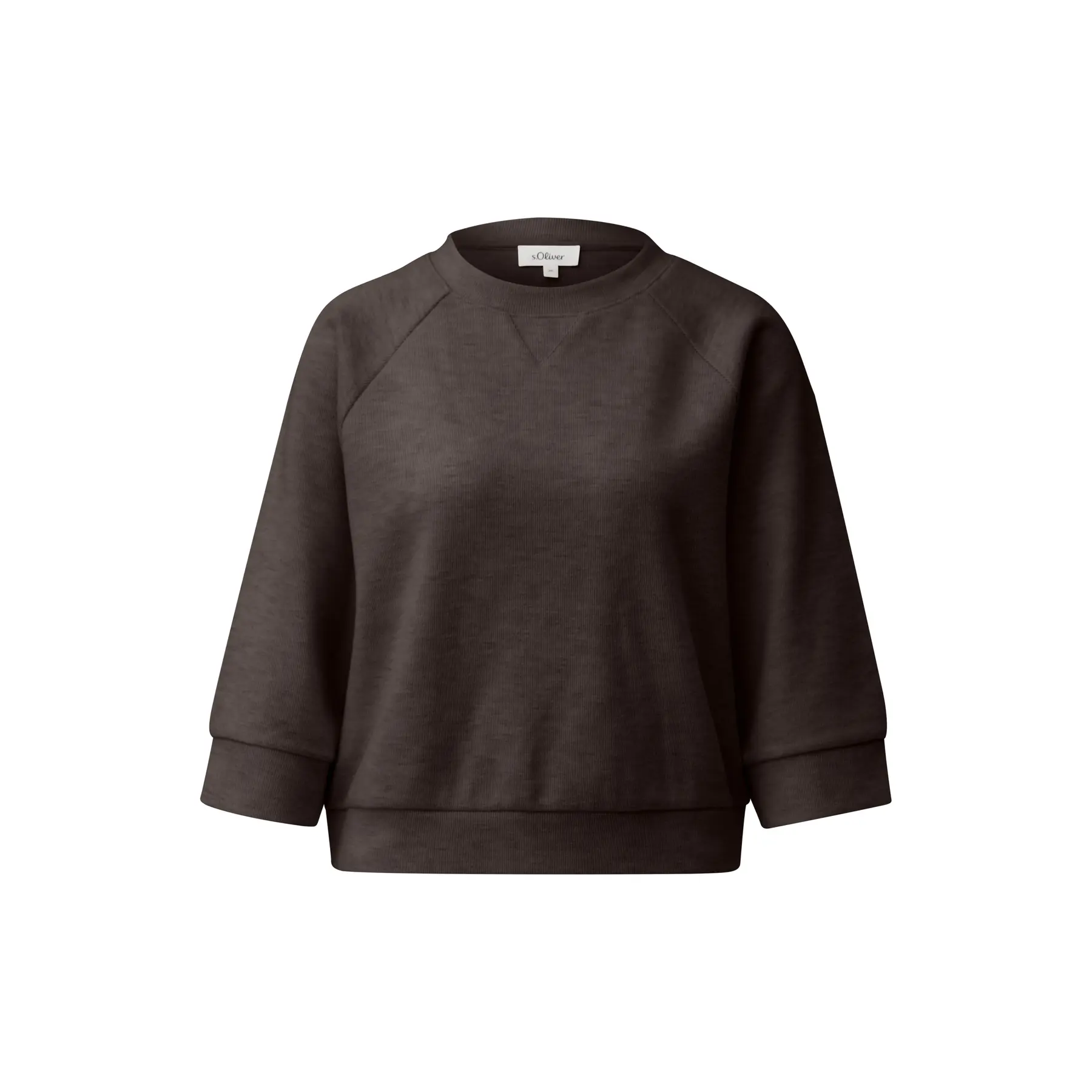 Felpa corta a maniche raglan 3/4 taglio casual donna