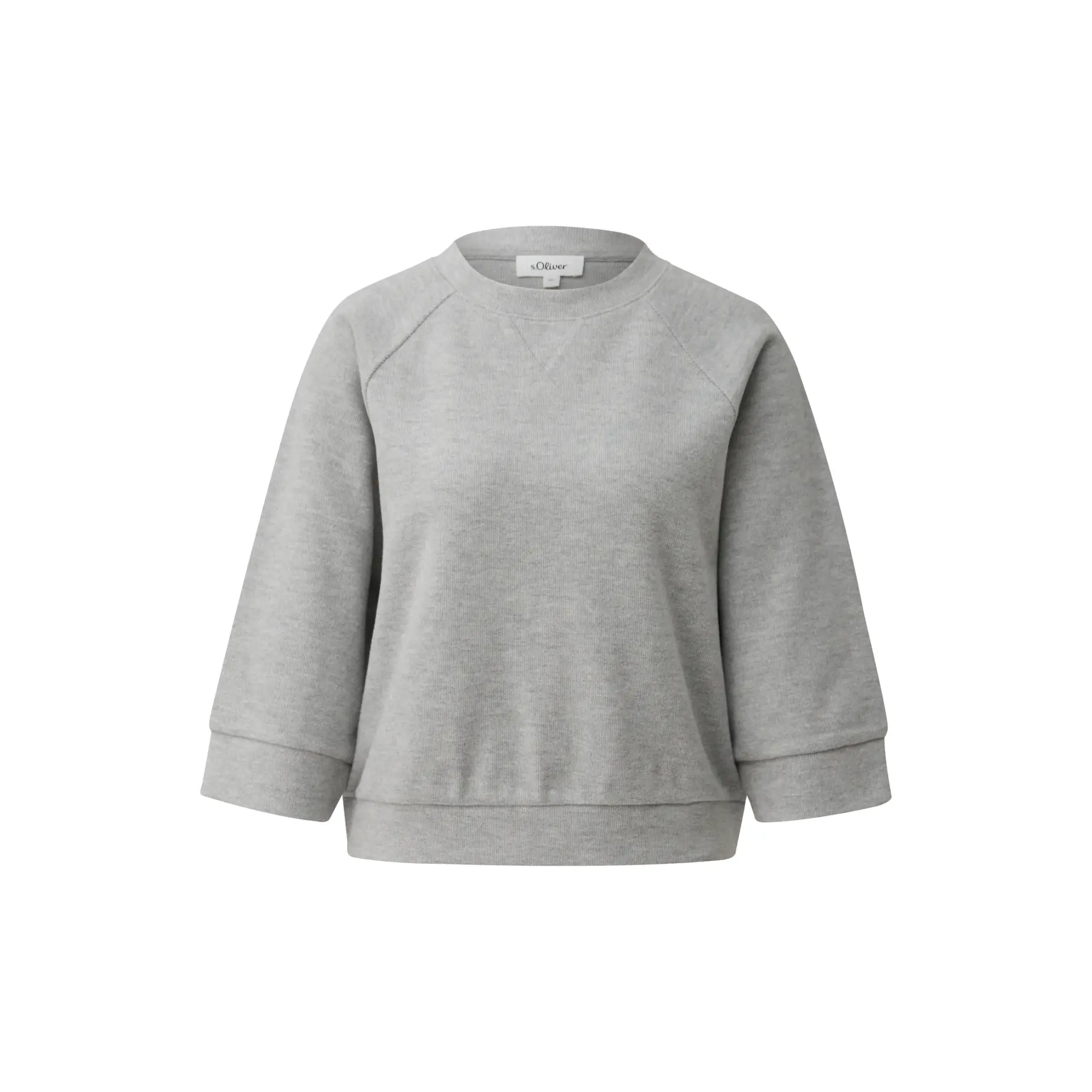 Felpa corta a maniche raglan 3/4 taglio casual donna