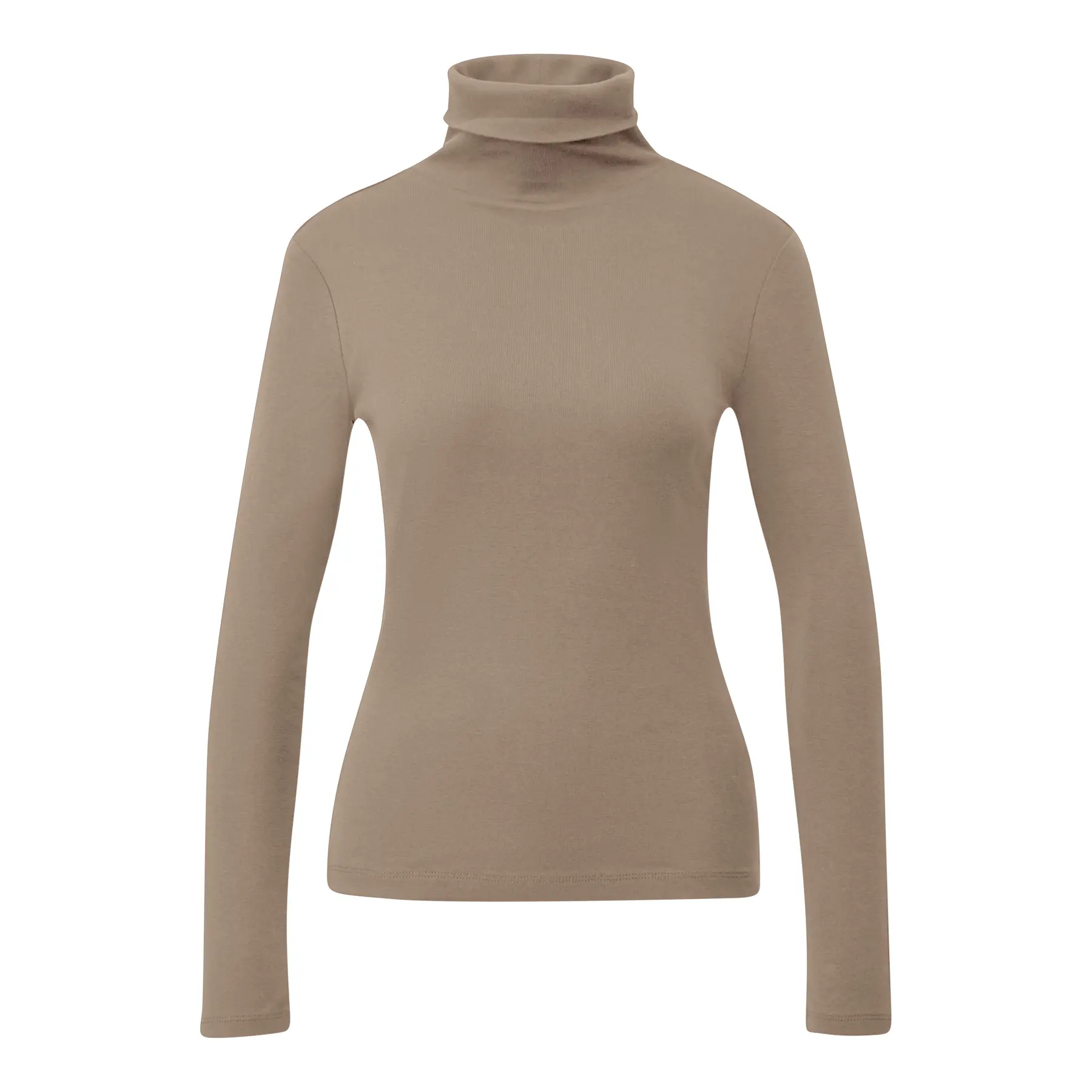 T-shirt a maniche lunghe fitted col dolcevita donna