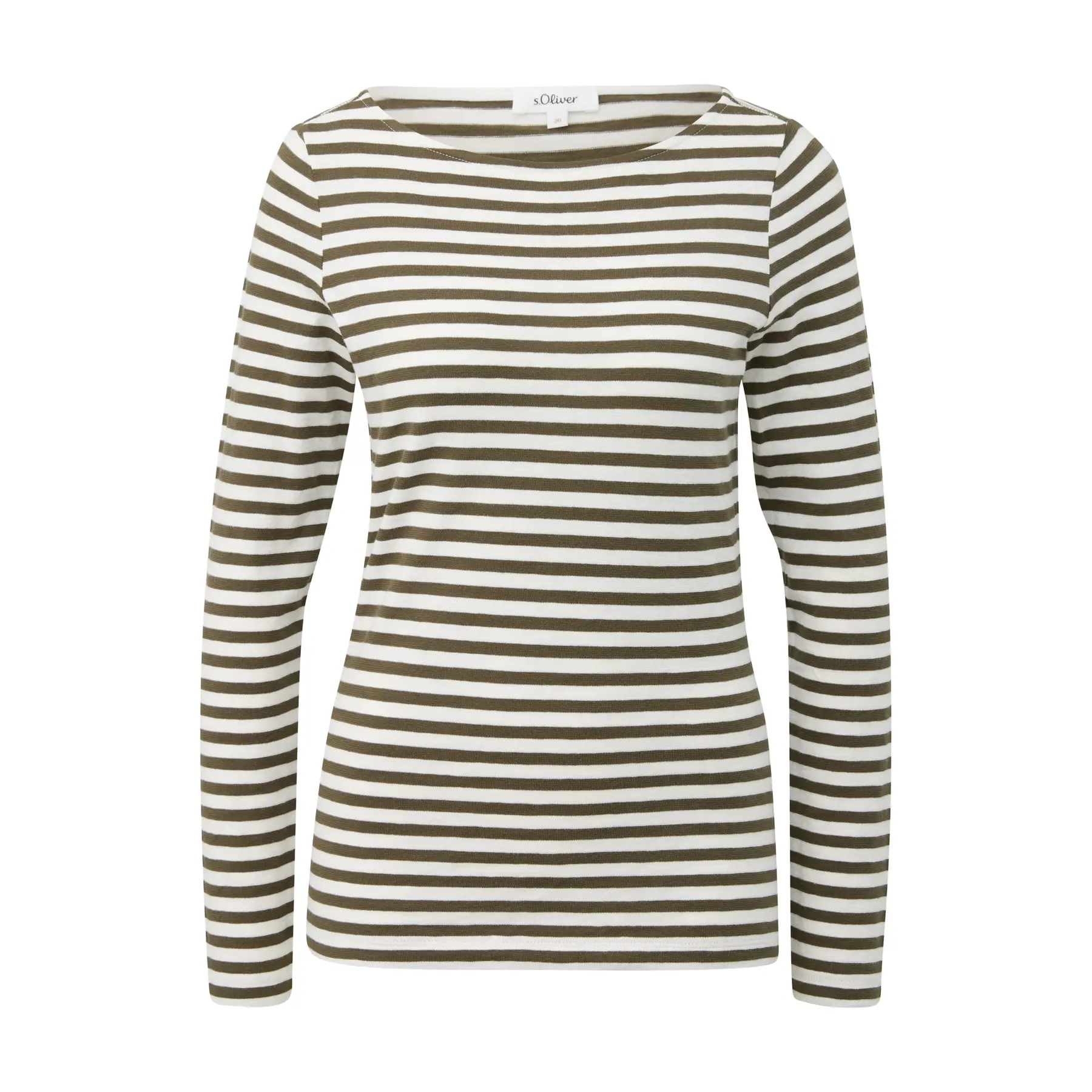 T-shirt a maniche lunghe slim rigato in jersey morbido donna