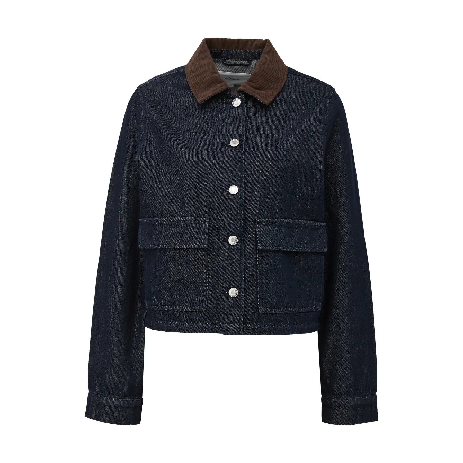 Giacca di jeans a taglio casual con tasche applicate donna