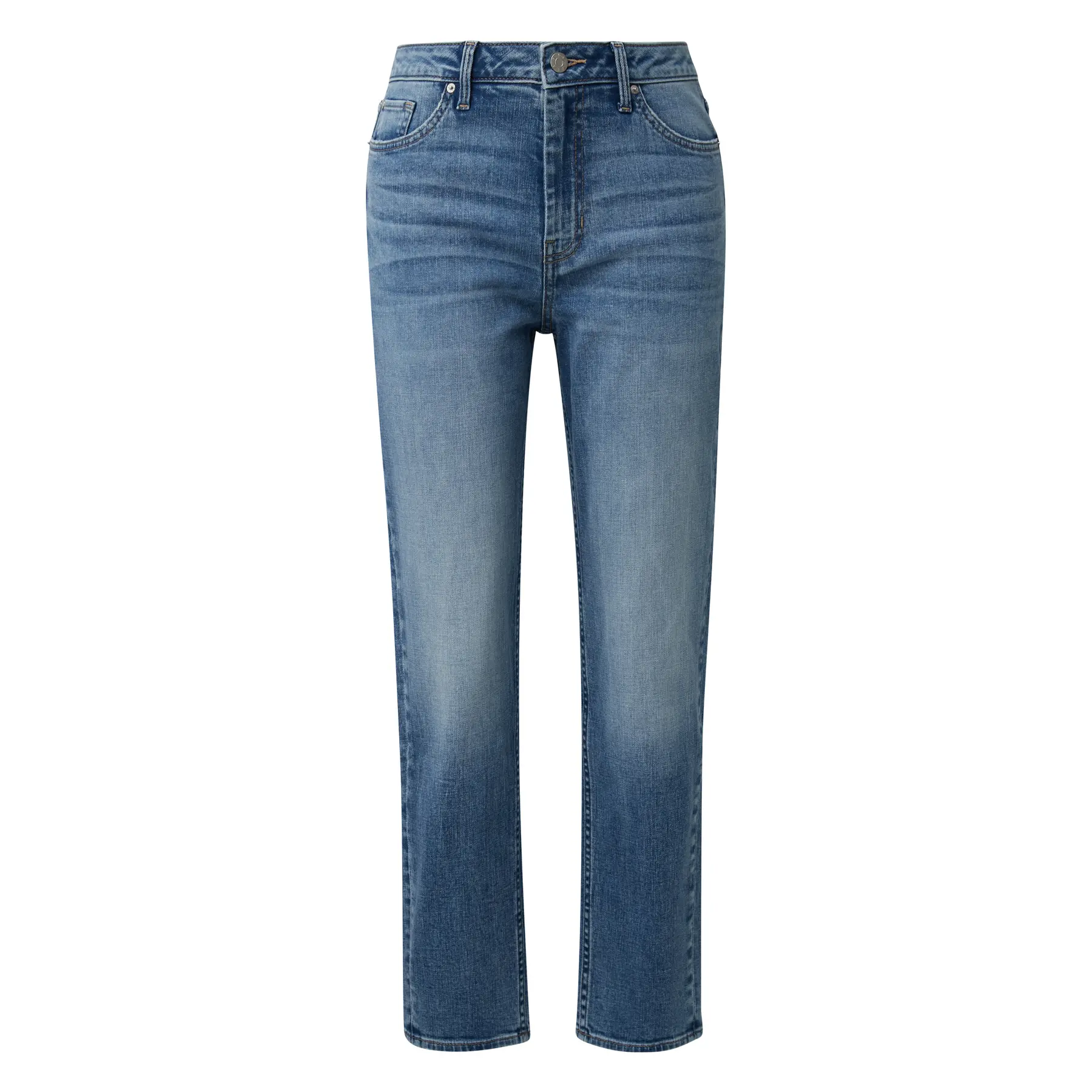 Jeans a Vita Alta Gamba Tapered Elastiche Donna  Mom
