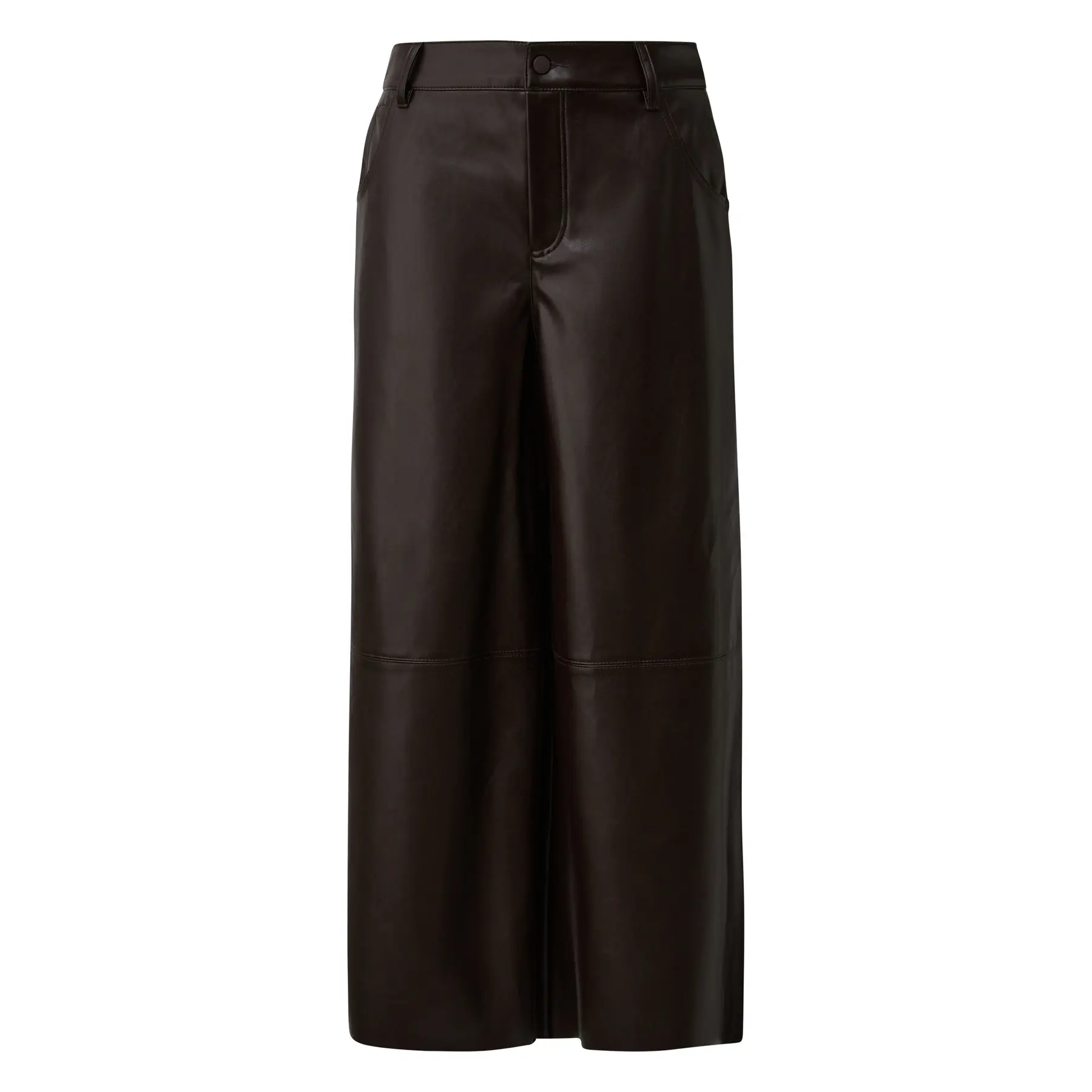Hoge taille faux leren culotte broek met open zoom dames s.Oliver
