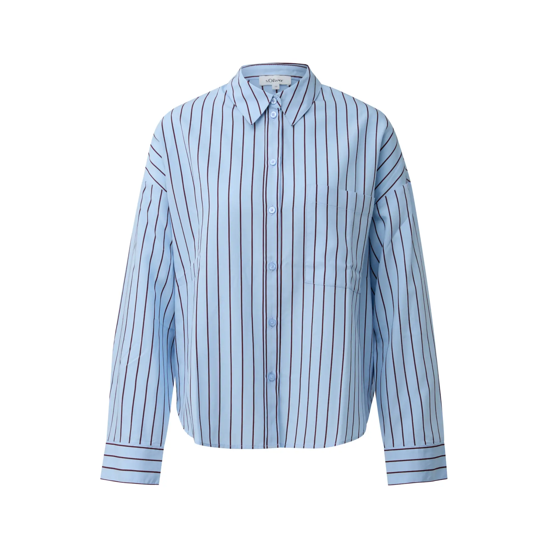 Camicia a taglio morbido con colletto e tasca sul petto donna