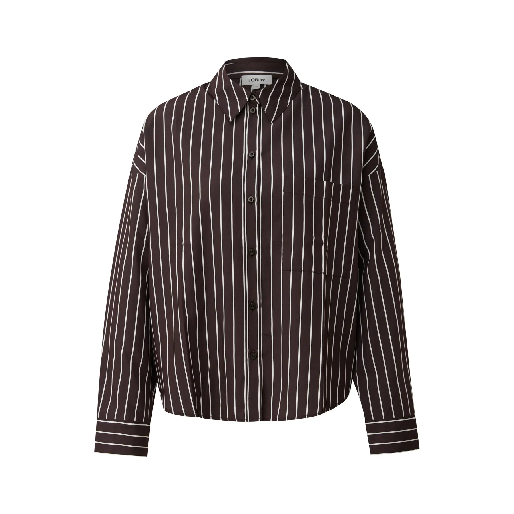 Camicia a taglio morbido con colletto e tasca sul petto donna