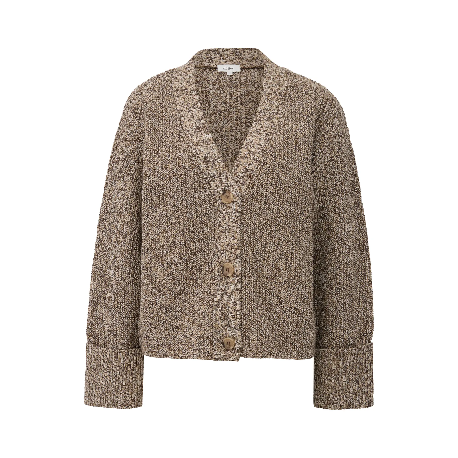Cardigan a V con chiusura a bottone taglio casual donna