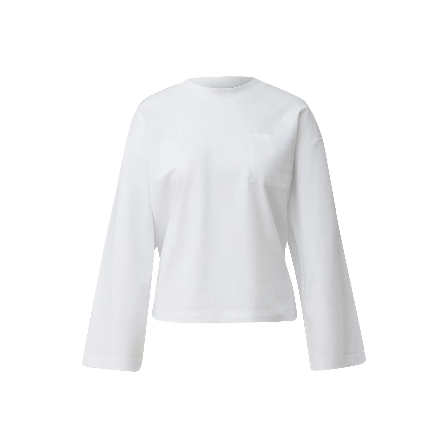 T-shirt a taglio rilassato con taschino sul petto e maniche larghe donna