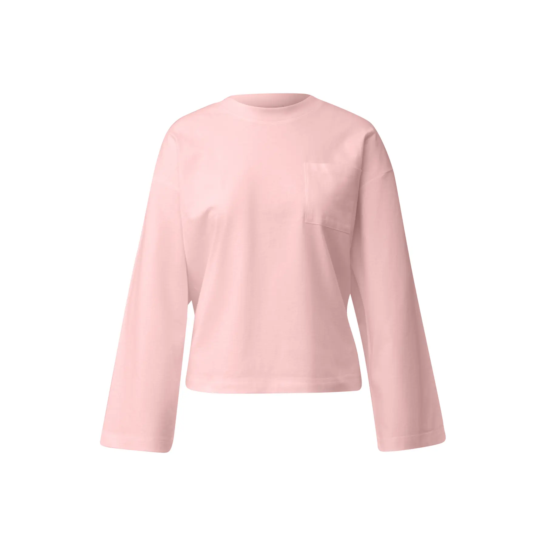 T-shirt a taglio rilassato con taschino sul petto e maniche larghe donna