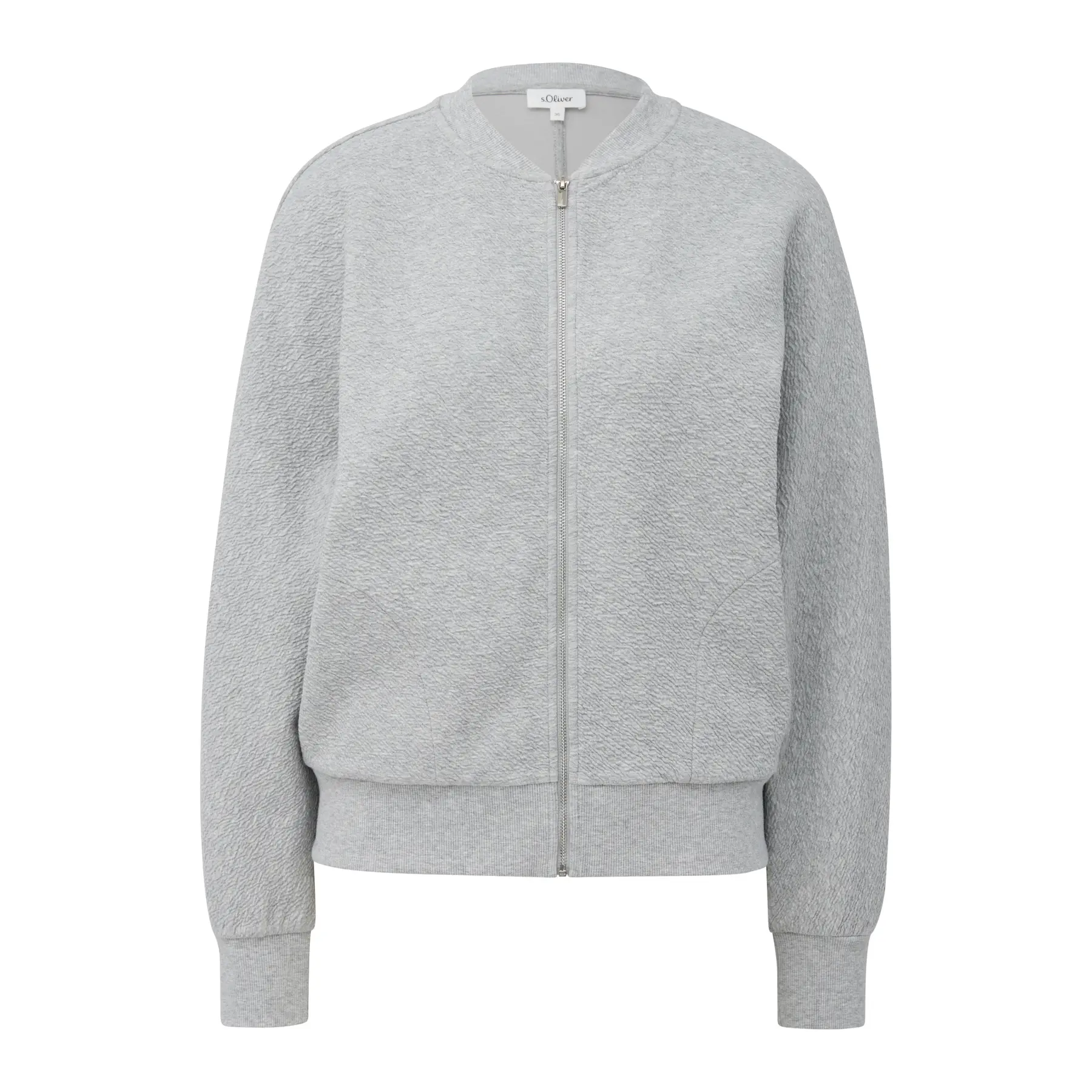 Felpa con collo bomber taglio casual donna