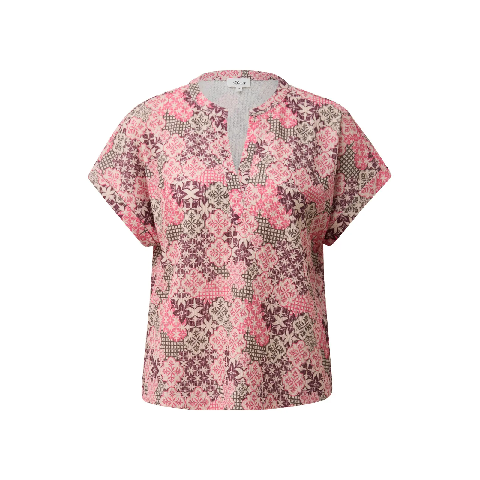 T-shirt strutturato con scollo a V donna