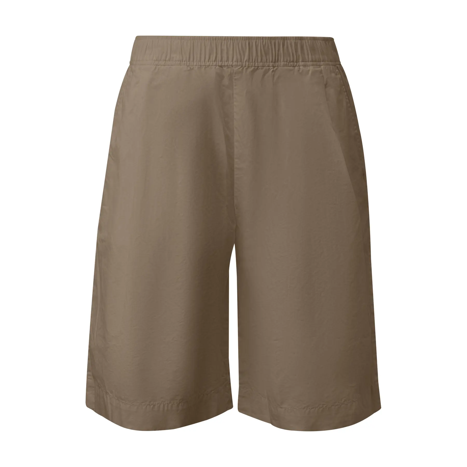 Bermuda a Vita Alta Taglio Relaxed Gamba Larga Cotone Misto Leggero Donna