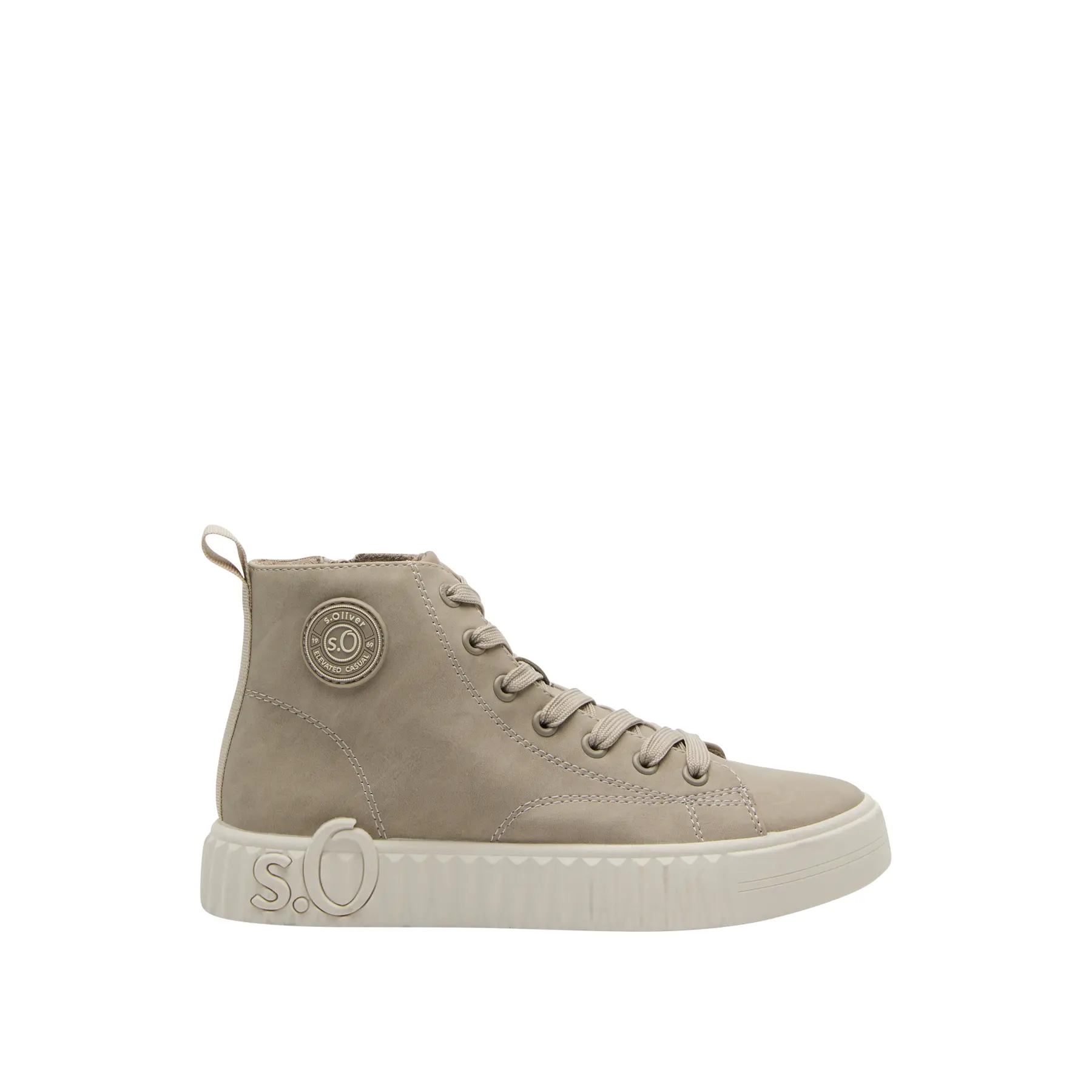 Sneakers alte effetto pelle con logo in rilievo donna