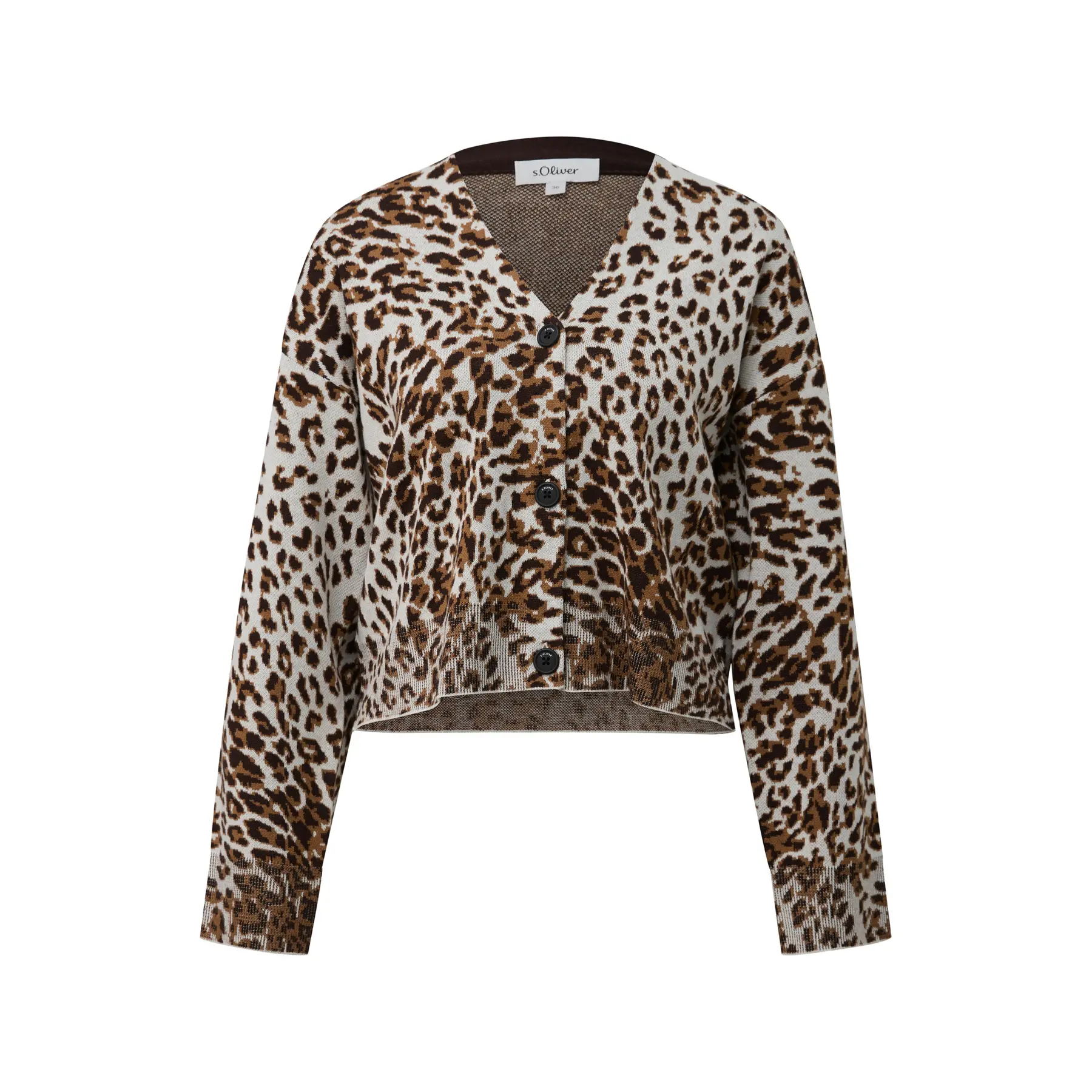 Cardigan con collo a V e chiusura a bottoni donna