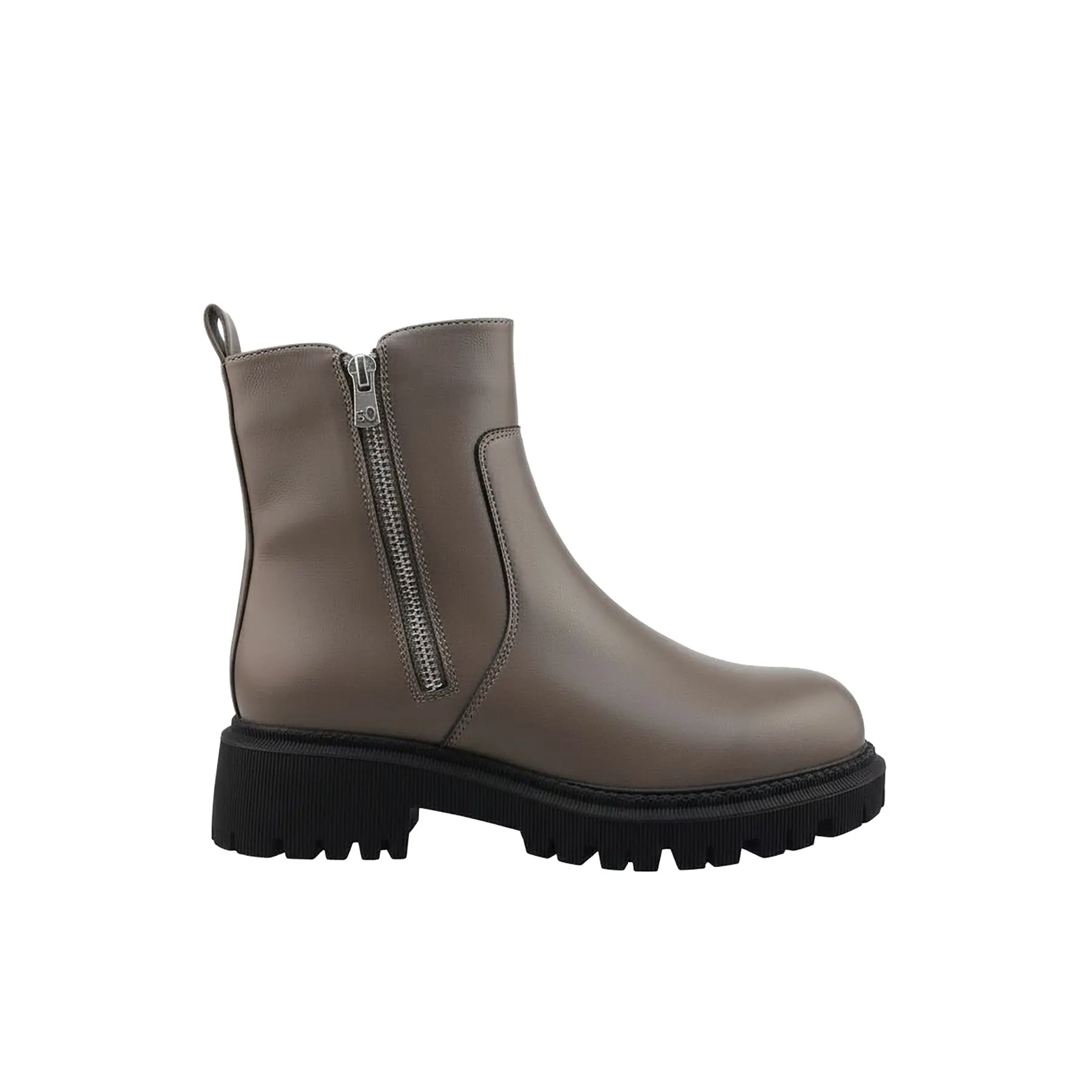 Bottine effet cuir con dettaglio gioiello donna