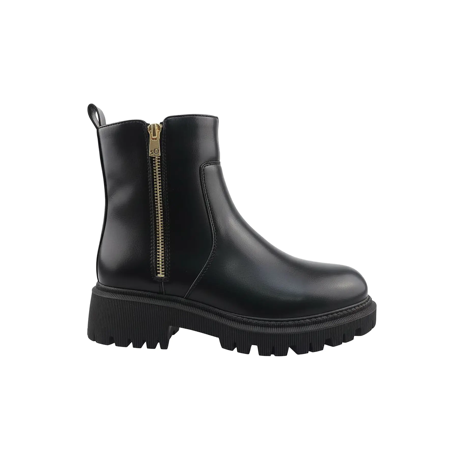 Bottine effet cuir con dettaglio gioiello donna