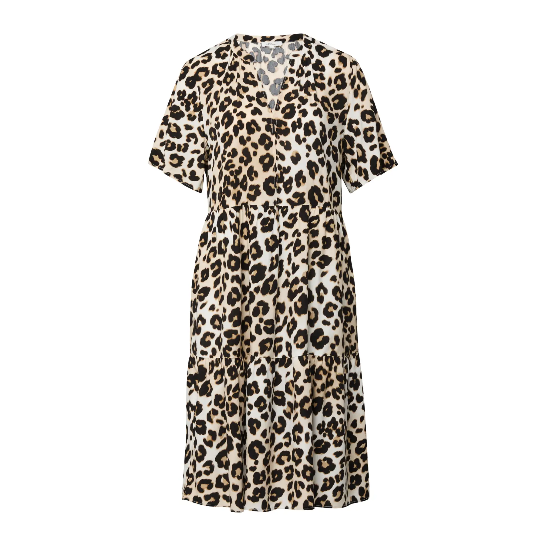Kurzes Viskosekleid mit Rüschen Damen s.Oliver