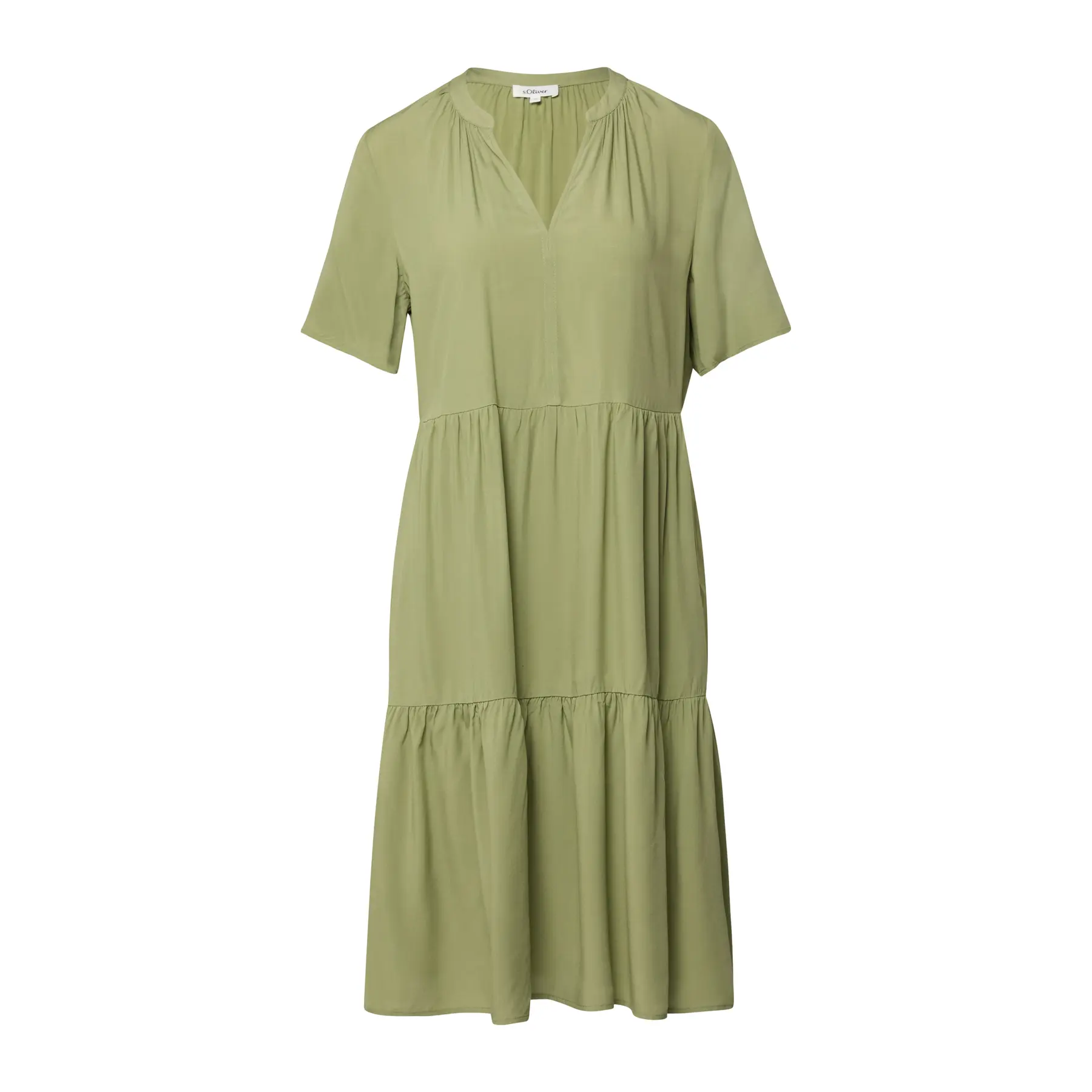 Kurzes Viskosekleid mit Rüschen Damen s.Oliver