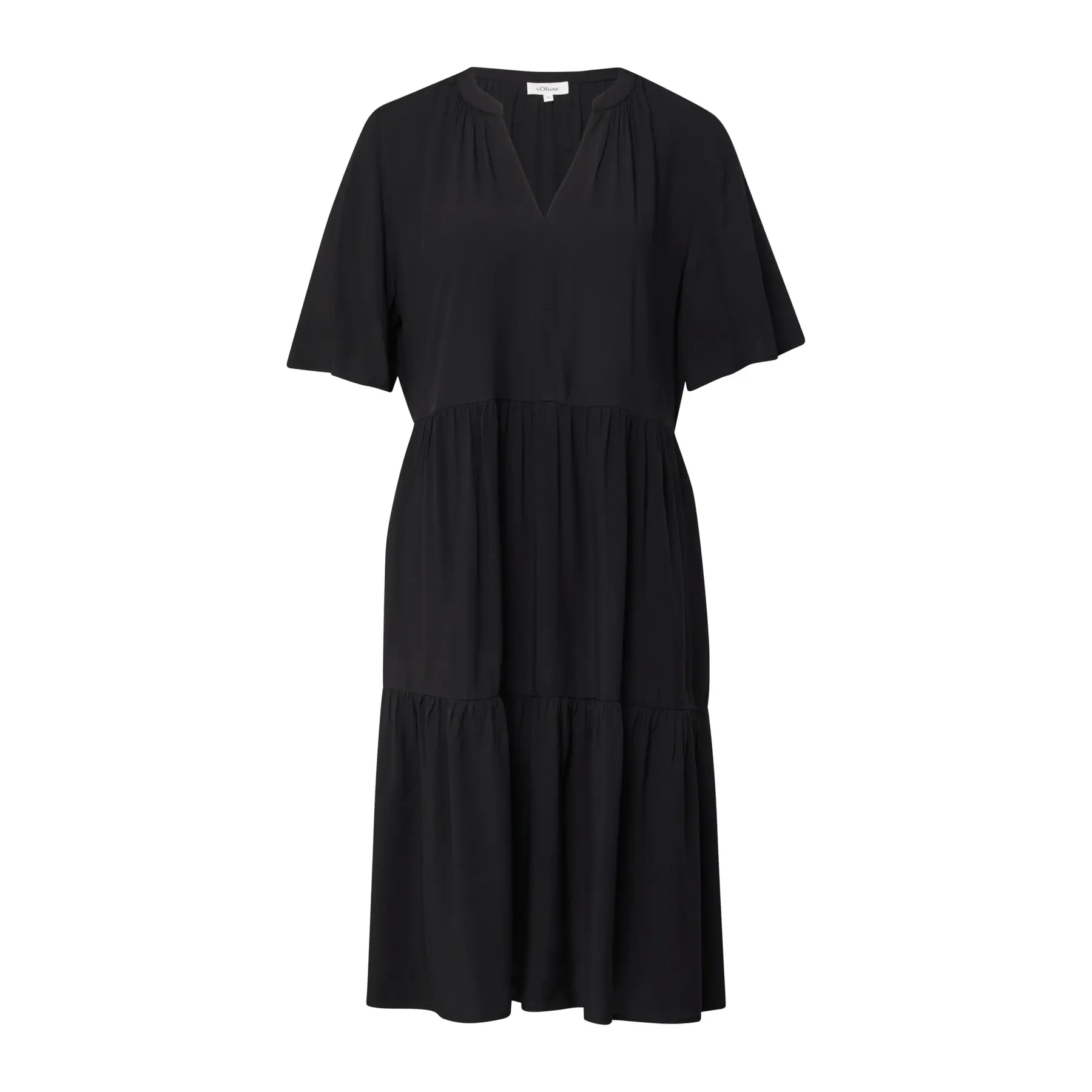 Kurzes Viskosekleid mit Rüschen Damen s.Oliver