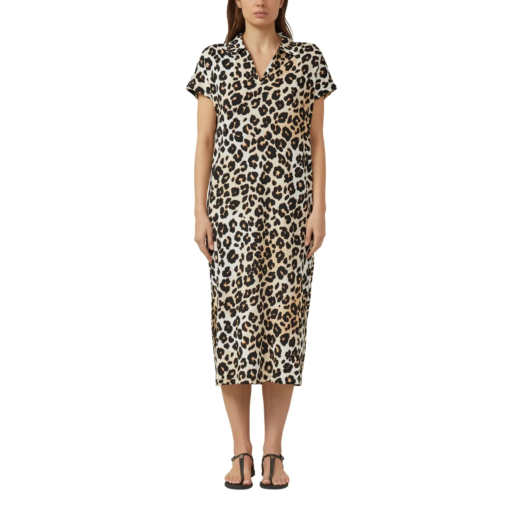 Strukturierte Jerseykleid mit Schlitzen Damen s.Oliver