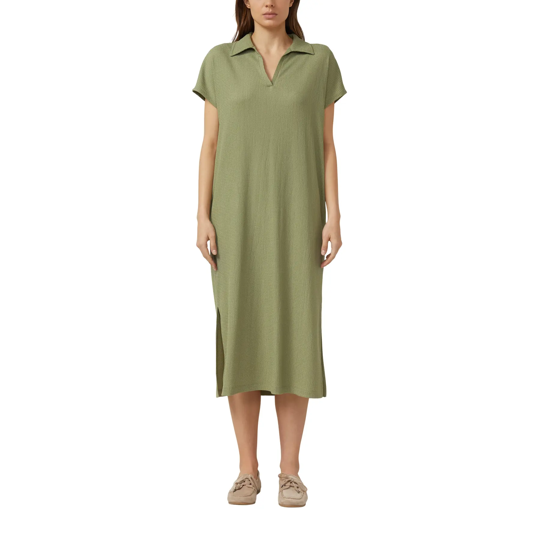 Strukturierte Jerseykleid mit Schlitzen Damen s.Oliver