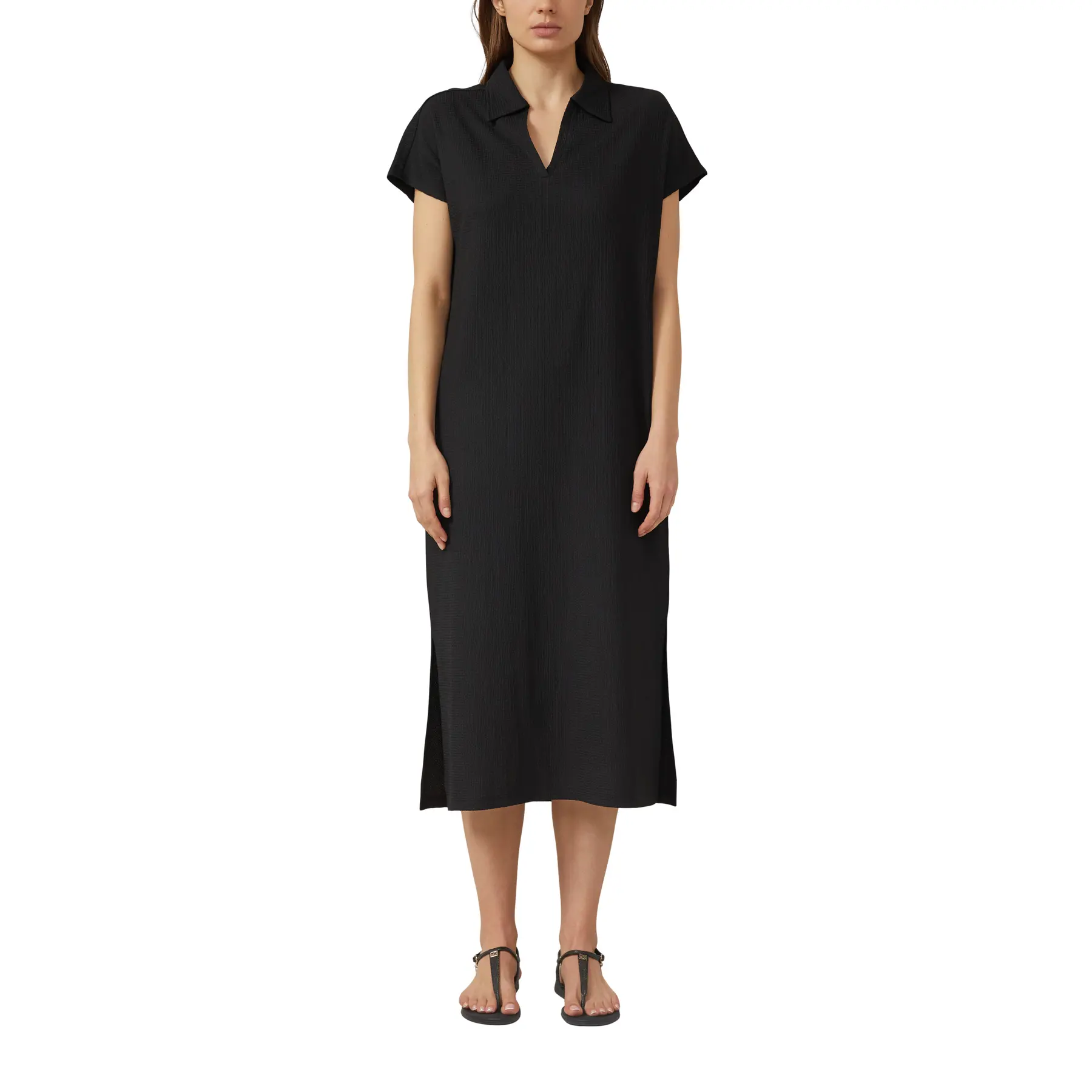 Strukturierte Jerseykleid mit Schlitzen Damen s.Oliver